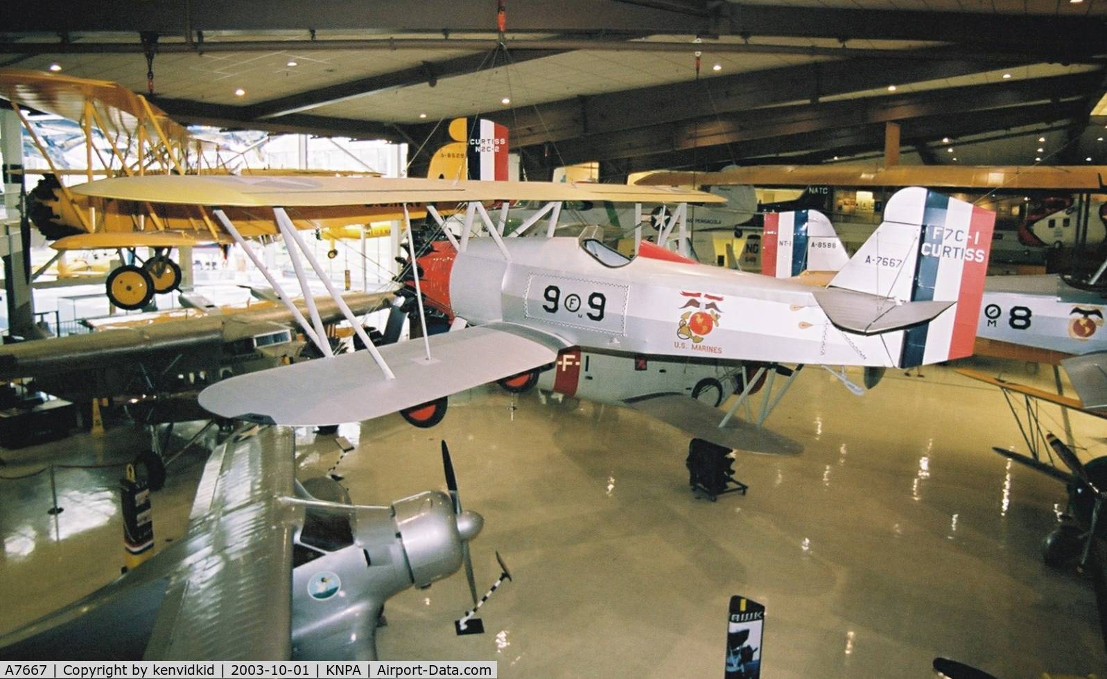 A7667, 1928 Curtiss F7C-1 C/N Not found A-7667, On display at the Museum of Naval Aviation, Pensacola.