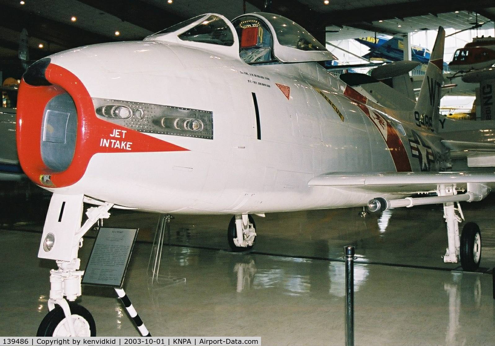 139486, 1957 North American FJ-4 Fury C/N 209-106, On display at the Museum of Naval Aviation, Pensacola.