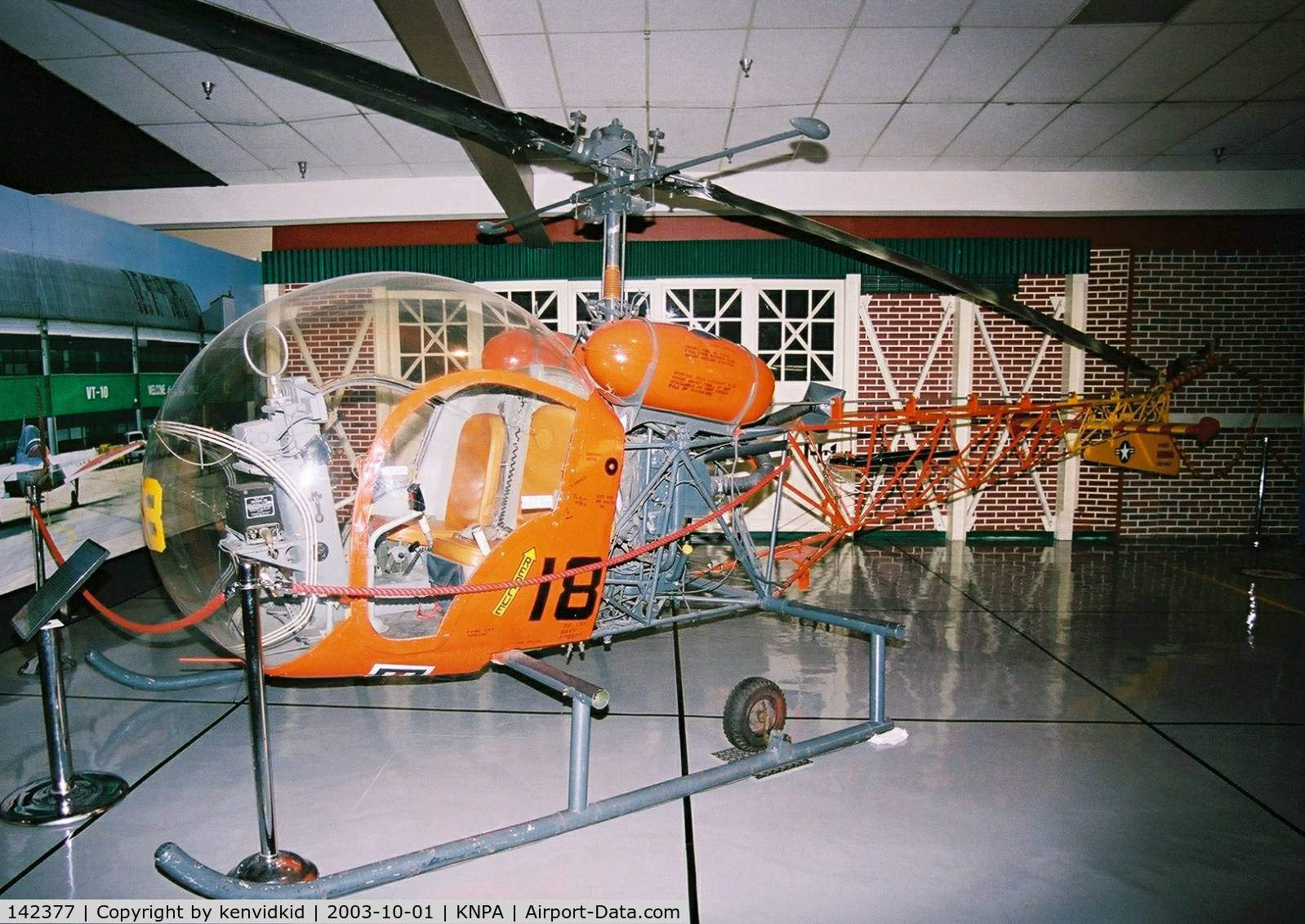 142377, 1955 Bell TH-13M Sioux C/N 1340, On display at the Museum of Naval Aviation, Pensacola.
