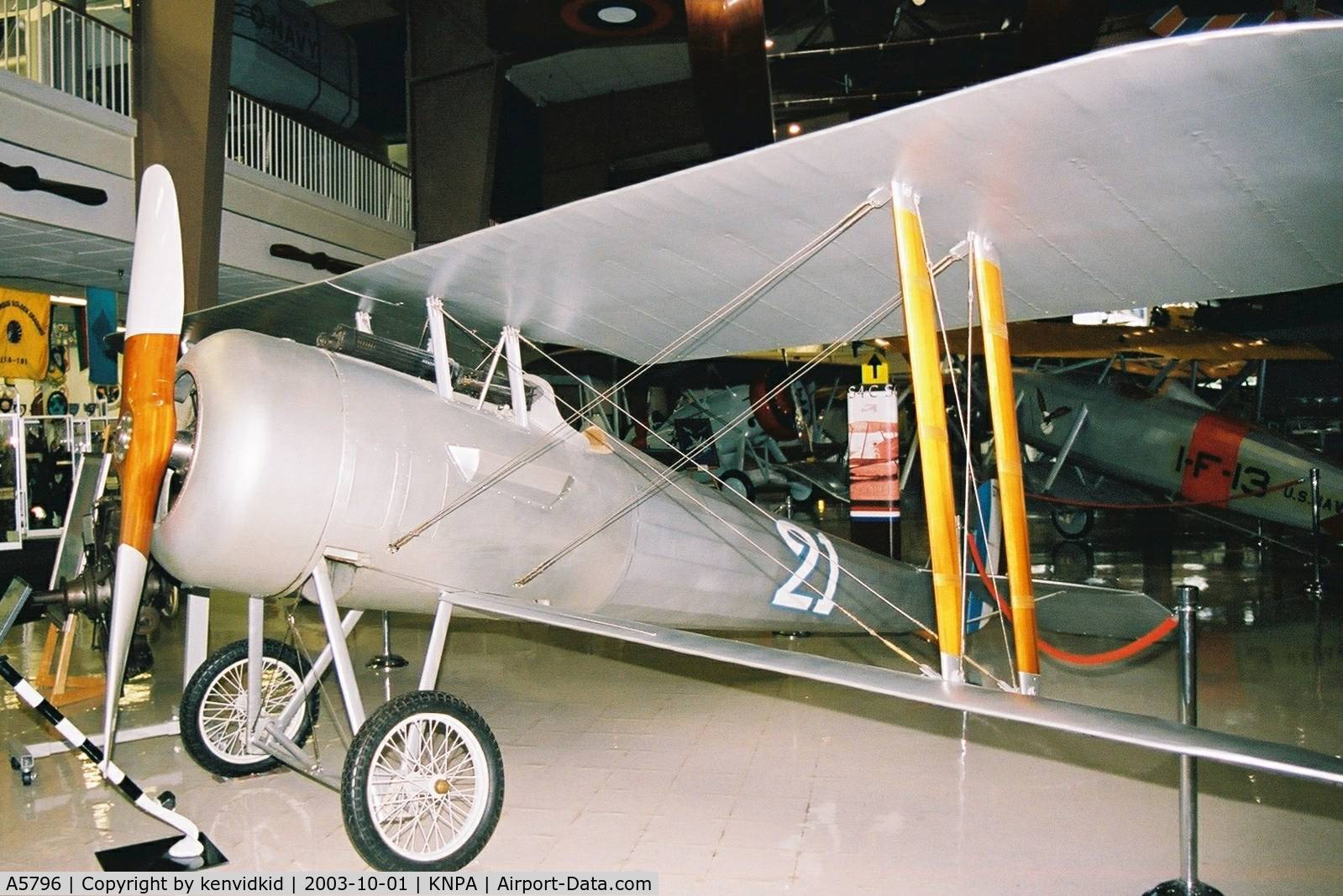 A5796, Nieuport 28 C.1 Bebe Replica C/N Not found 5796, On display at the Museum of Naval Aviation, Pensacola.