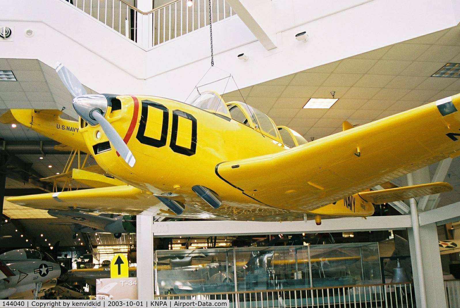 144040, Beech T-34B Mentor C/N BG-347, On display at the Museum of Naval Aviation, Pensacola.