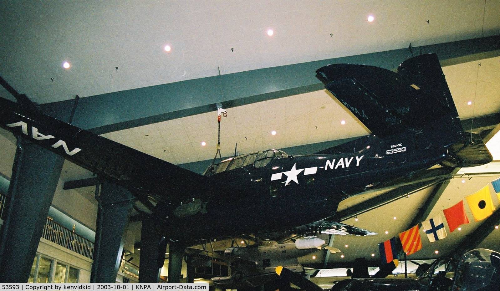 53593, Grumman TBM-3E Avenger C/N 3655, On display at the Museum of Naval Aviation, Pensacola.