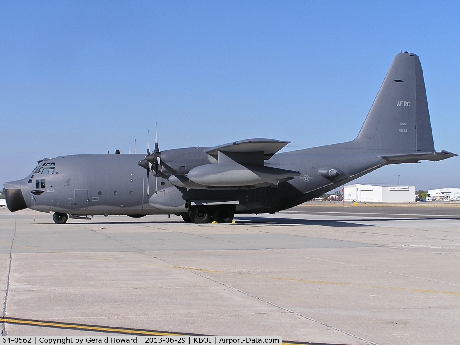 64-0562, 1964 Lockheed MC-130E Hercules C/N 382-4068, 711th SOS out of Duke Field, FL. The 711th switched aircraft in May 2013, so this Combat Talon was probably on the way to the Bone yard in AZ.