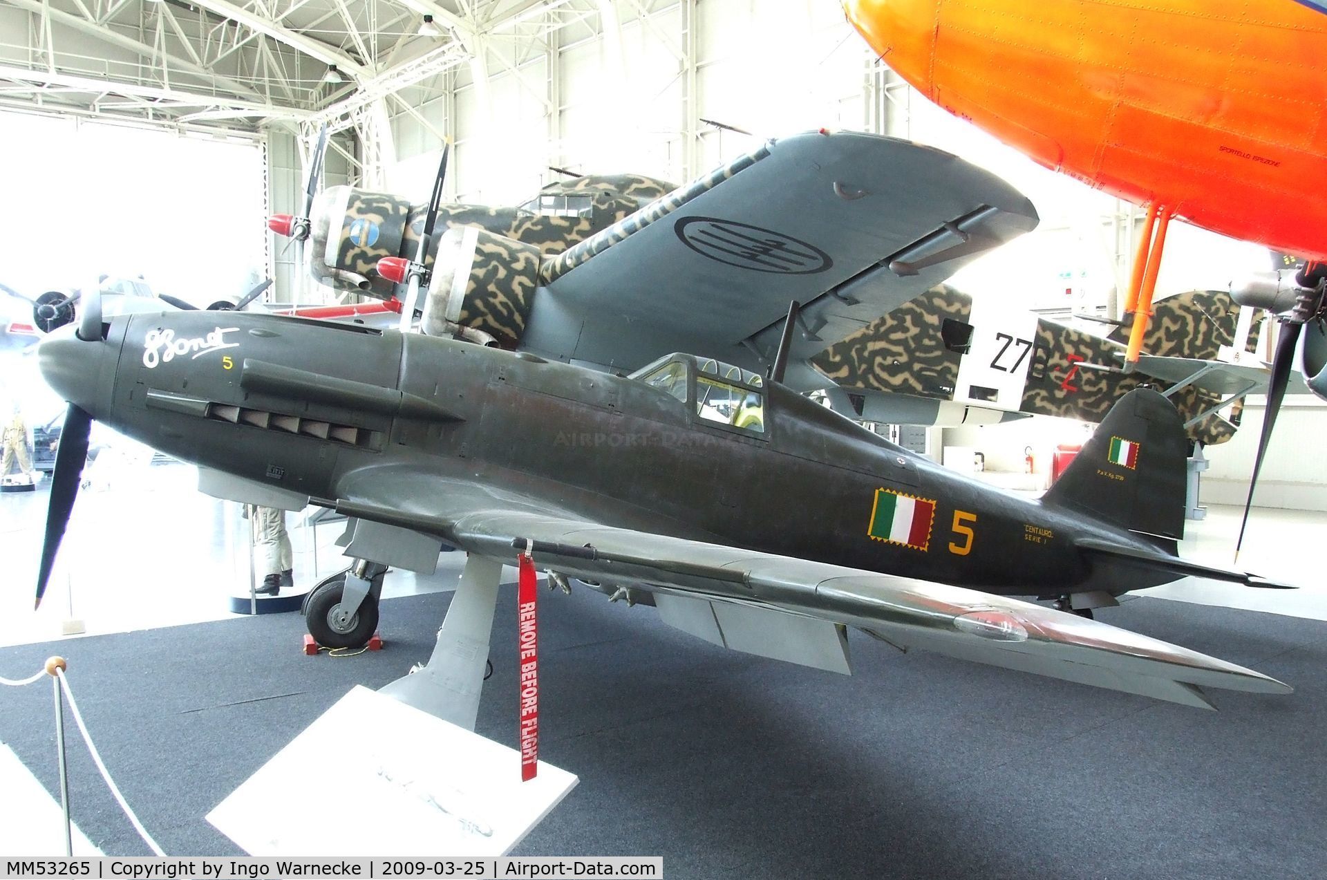MM53265, Fiat G-59-4A C/N 74, FIAT G.55 Centauro - rebuilt from a FIAT G.59 from 1978 to 2002 - at the Museo storico dell'Aeronautica Militare, Vigna di Valle