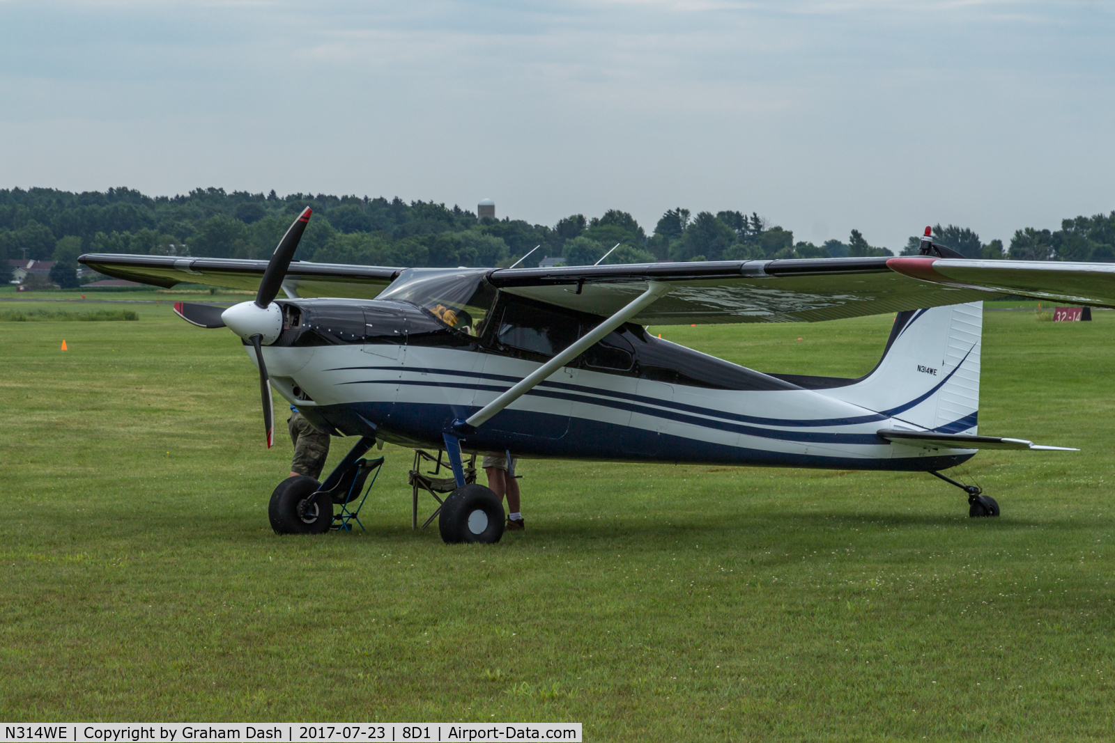 N314WE, 1955 Cessna 180A C/N 31365, Cessna 180A N314WE at New Holstein, WI.