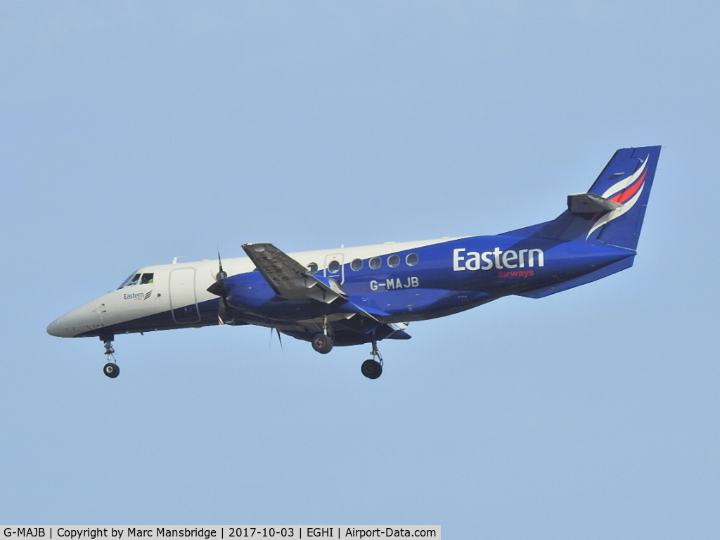 G-MAJB, 1993 British Aerospace Jetstream 41 C/N 41018, Landing runway 02 at Southampton airport EGHI