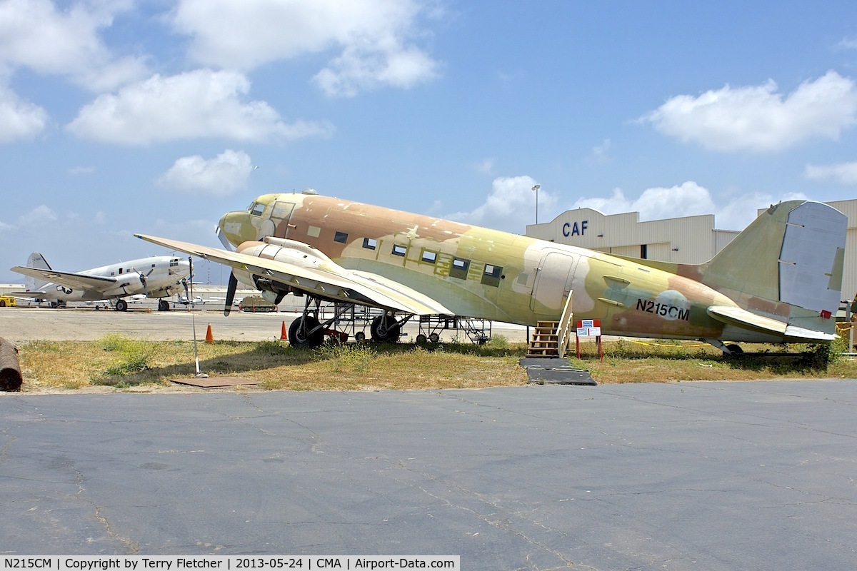 N215CM, Douglas C-47B Skytrain C/N 26792, C-46 and C-47 outside CAF ramp at Camarillo Airport CA