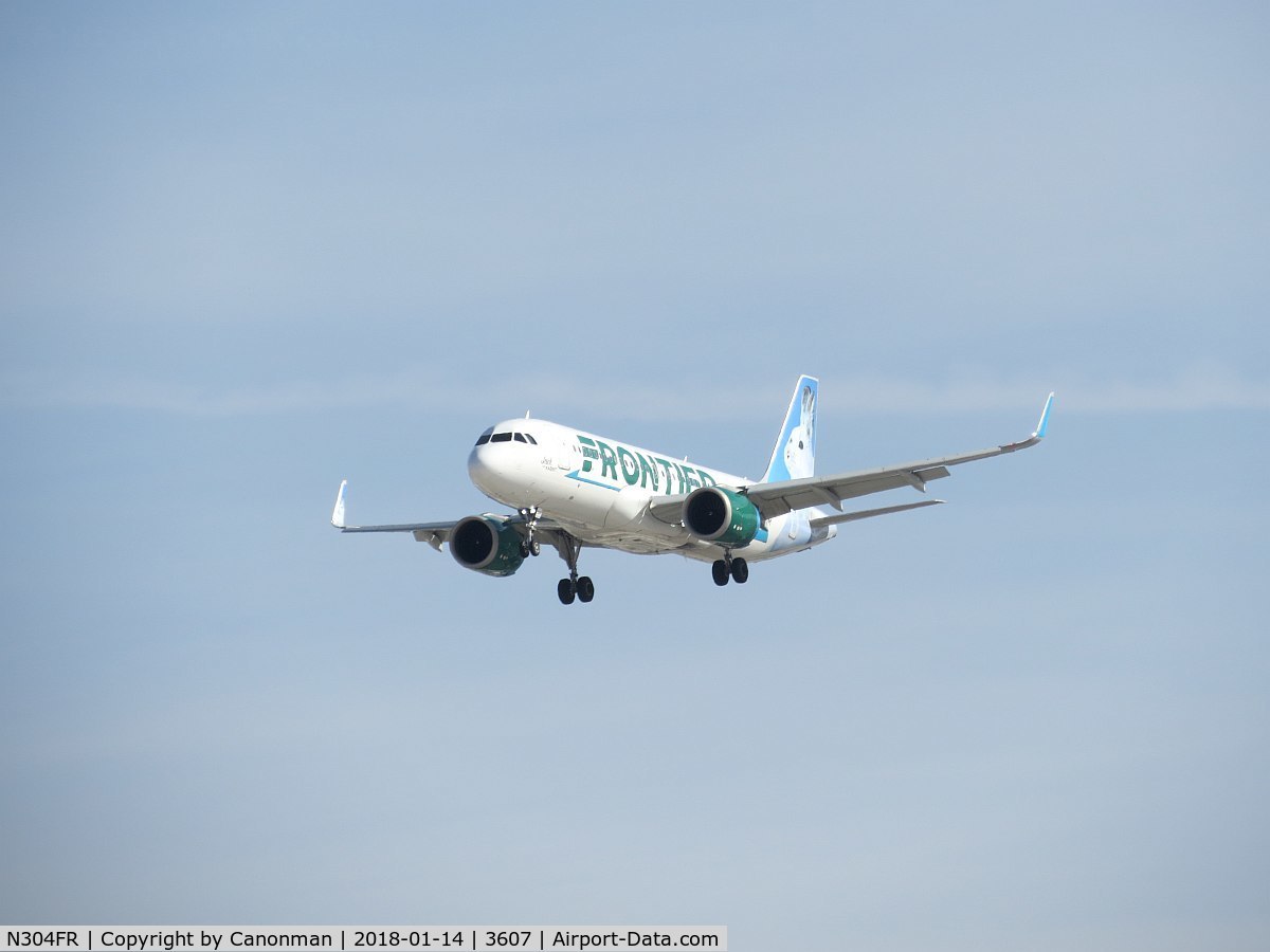N304FR, 2016 Airbus A320-251N C/N 7367, Landing