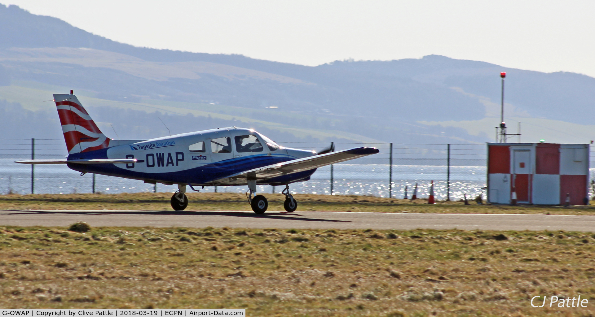 G-OWAP, 1977 Piper PA-28-161 Cherokee Warrior II C/N 28-7816314, In action at Dundee with Tayside Aviation.