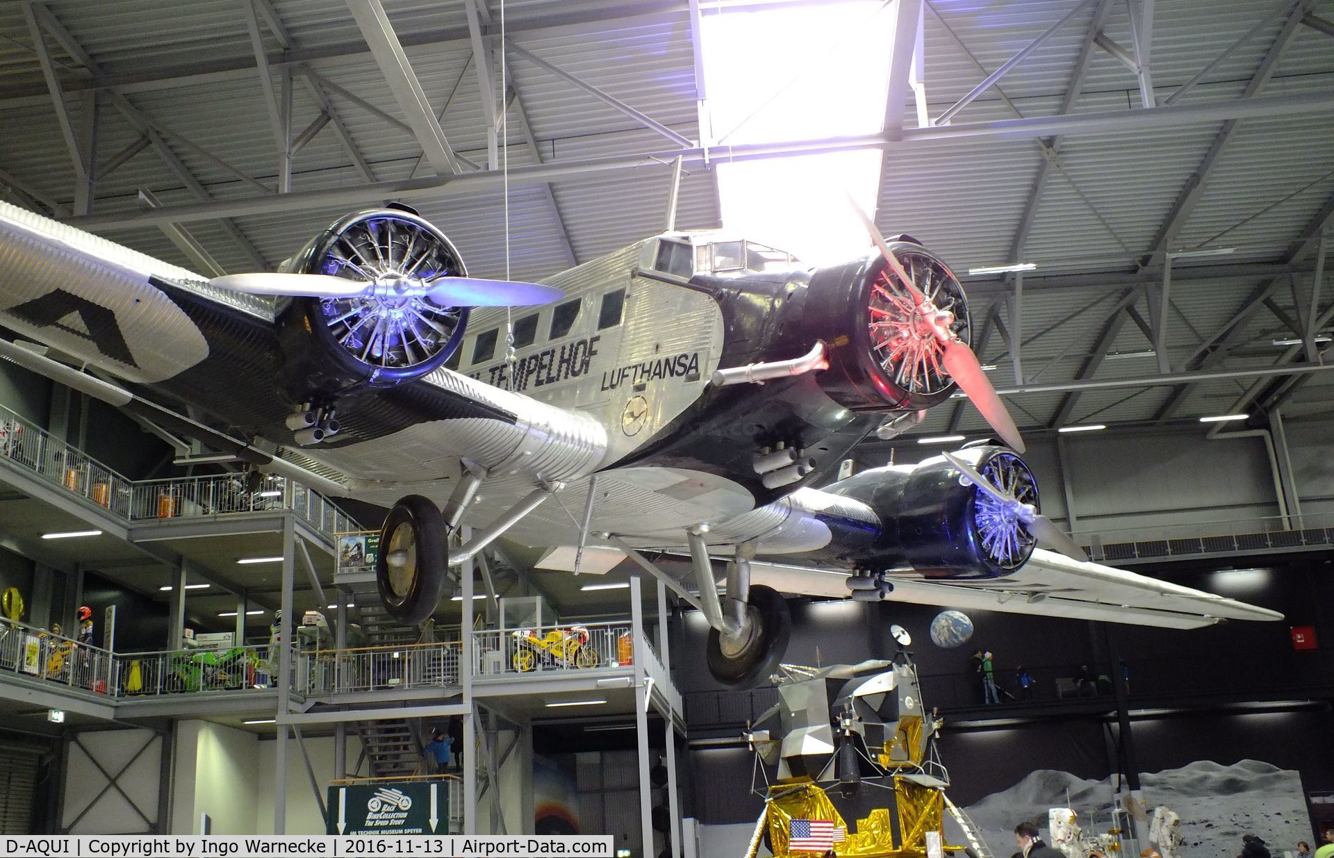 D-AQUI, Junkers (CASA) 352L (Ju-52) C/N 100, Junkers Ju 52/3m (CASA 352L) at the Technik-Museum, Speyer