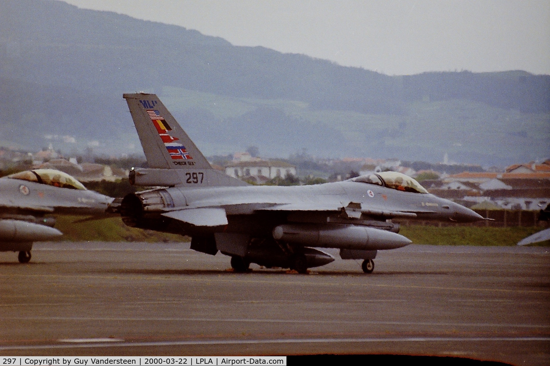 297, General Dynamics F-16AM Fighting Falcon C/N 6K-26, RNoAF F-16A 297 at Ljes Airfield en route to Red Flag 2000-3