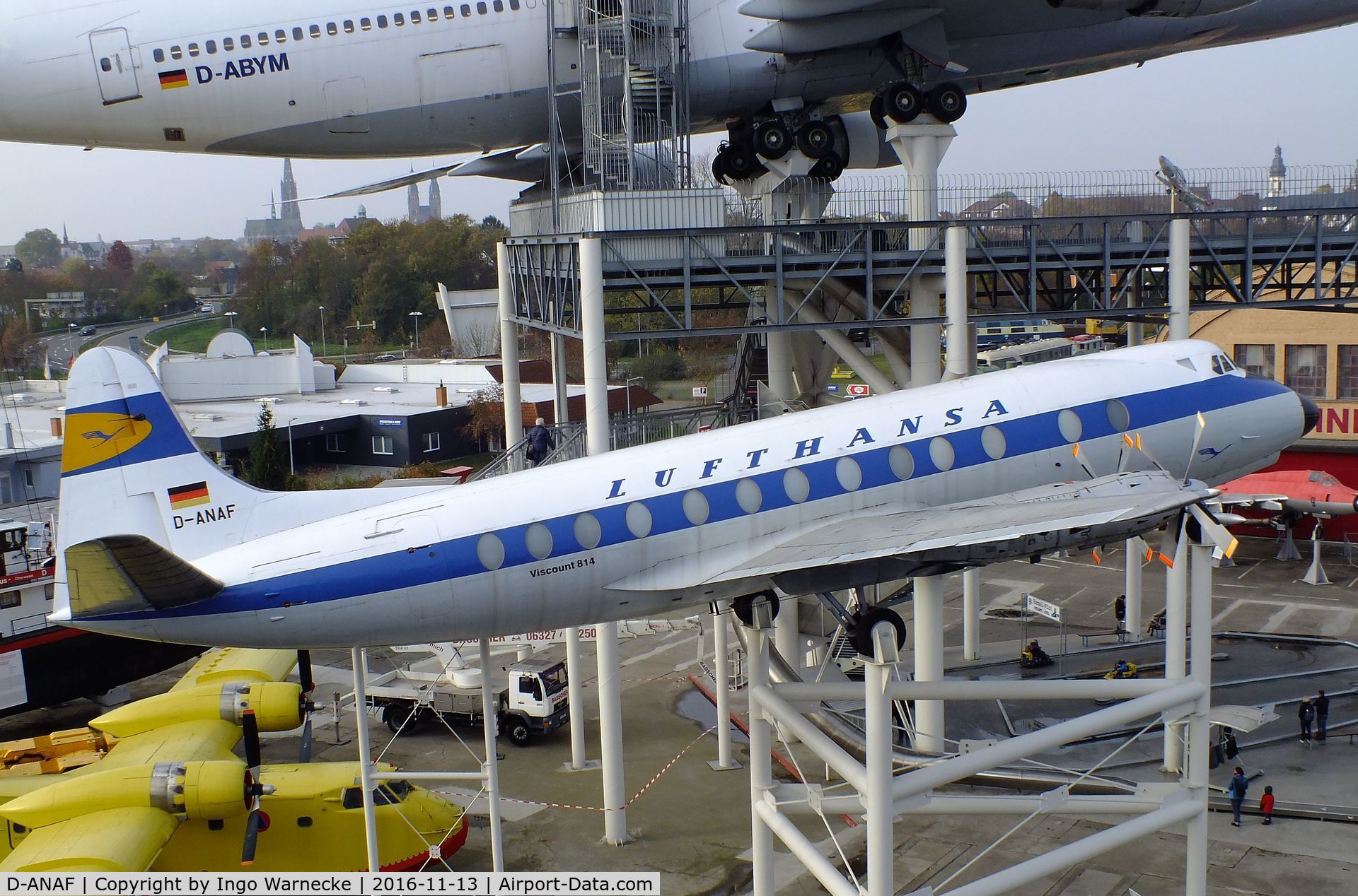 D-ANAF, 1961 Vickers Viscount 814 C/N 447, Vickers Viscount 814 at the Technik-Museum, Speyer