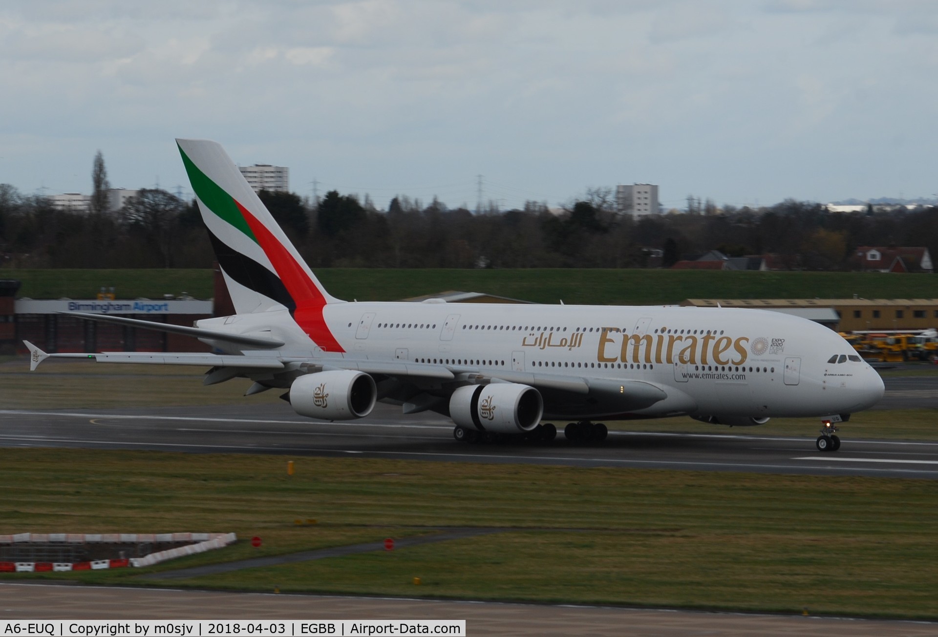 A6-EUQ, 2016 Airbus A380-842 C/N 229, Taken from Freeport carpark