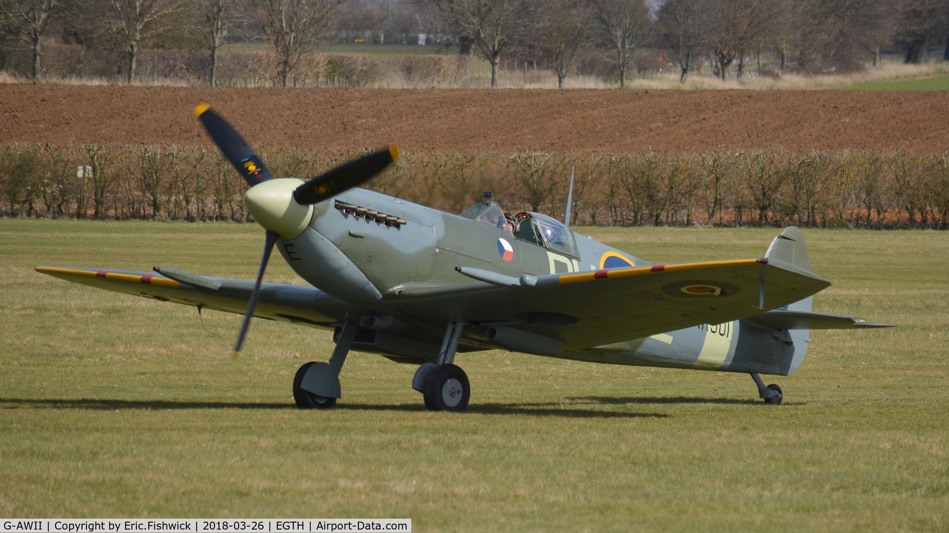 G-AWII, 1942 Supermarine 349 Spitfire LF.Vc C/N WASP/20/223, 3. AR501 - 26th March, 2018.