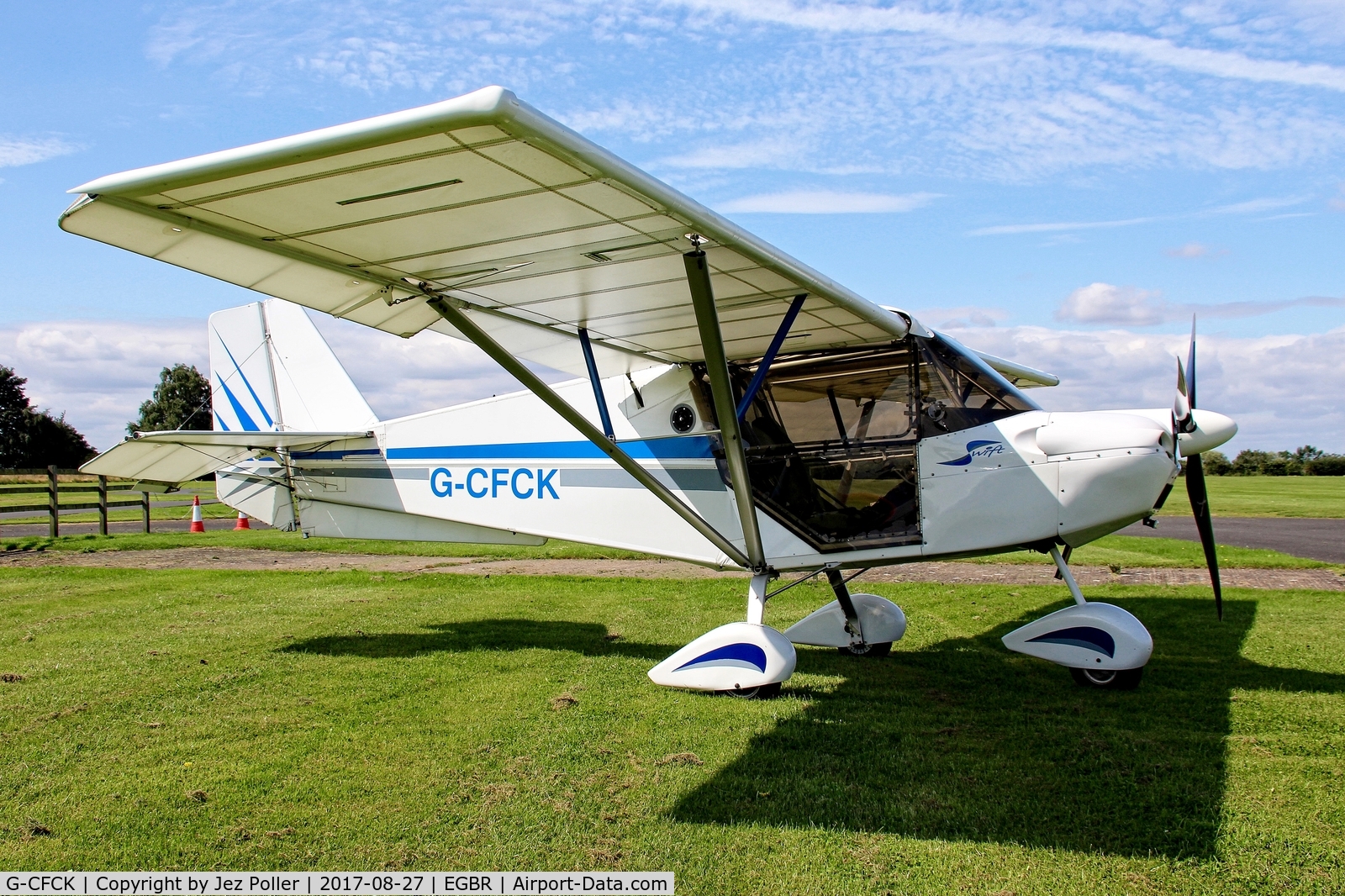 G-CFCK, 2008 Skyranger Swift 912S(1) C/N BMAA/HB/565, parked in sun next to runway 10/28,