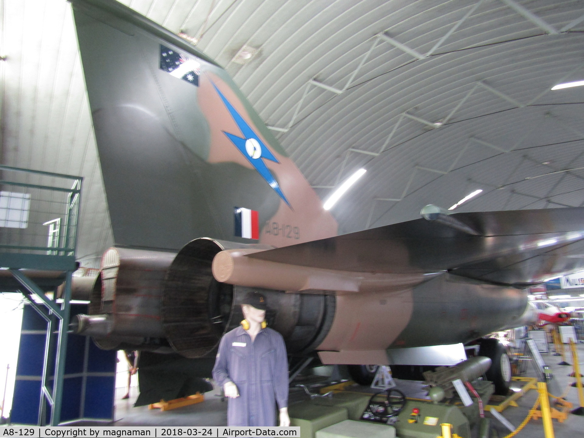 A8-129, General Dynamics F-111C Aardvark C/N D1-05, IN entry hall to Caloundra Museum