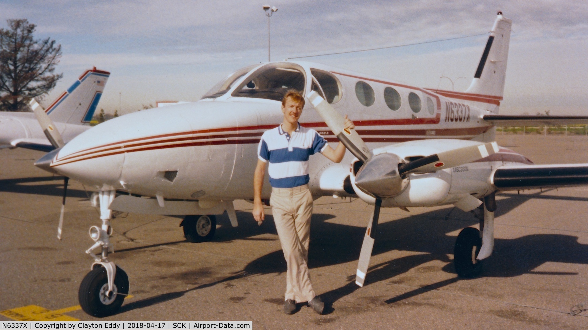 N6337X, 1978 Cessna 340A C/N 340A0506, Stockton Airport 1989.