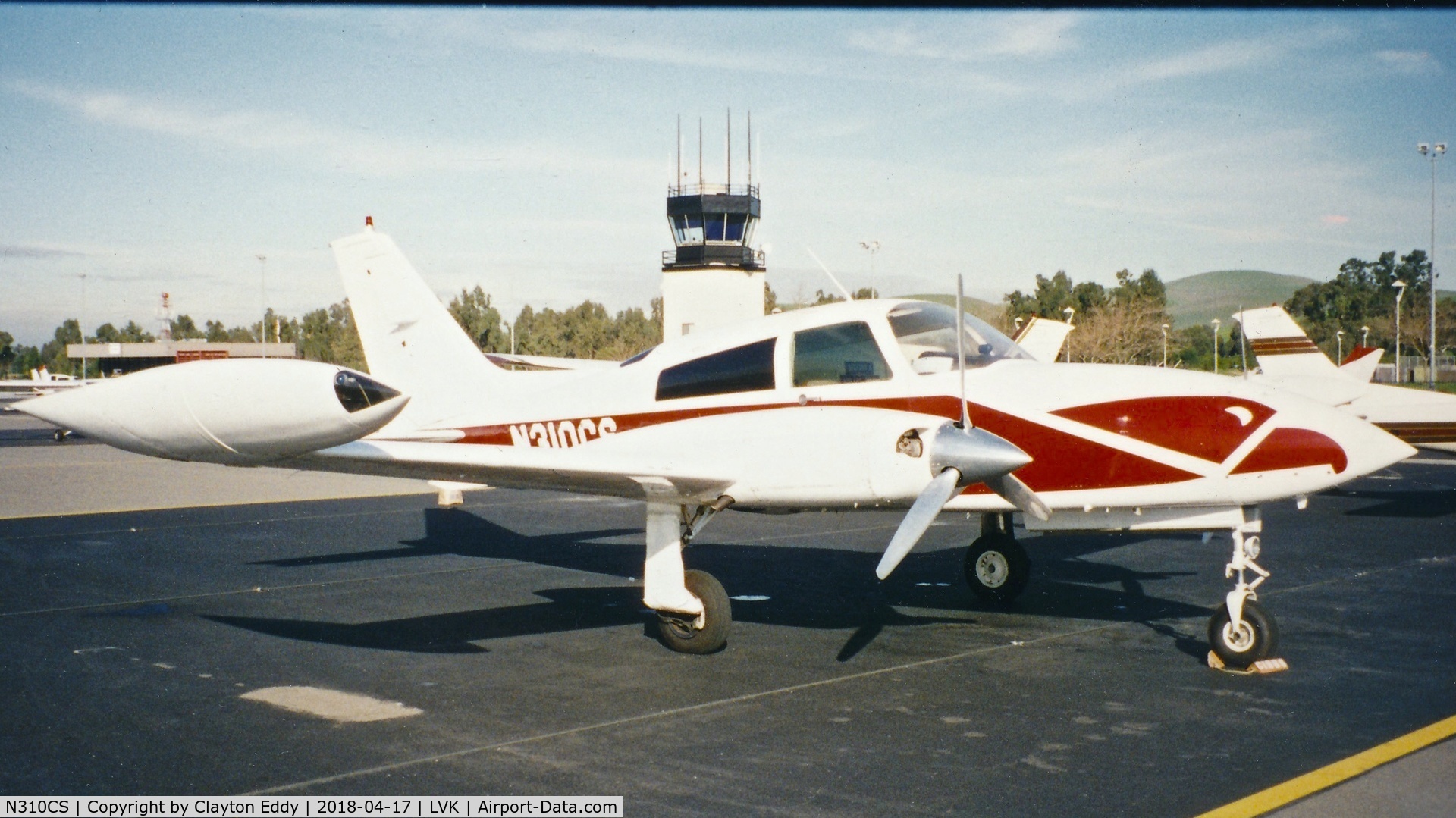 N310CS, 1975 Cessna 310R C/N 310R0239, Livermore Airport California 1990's.