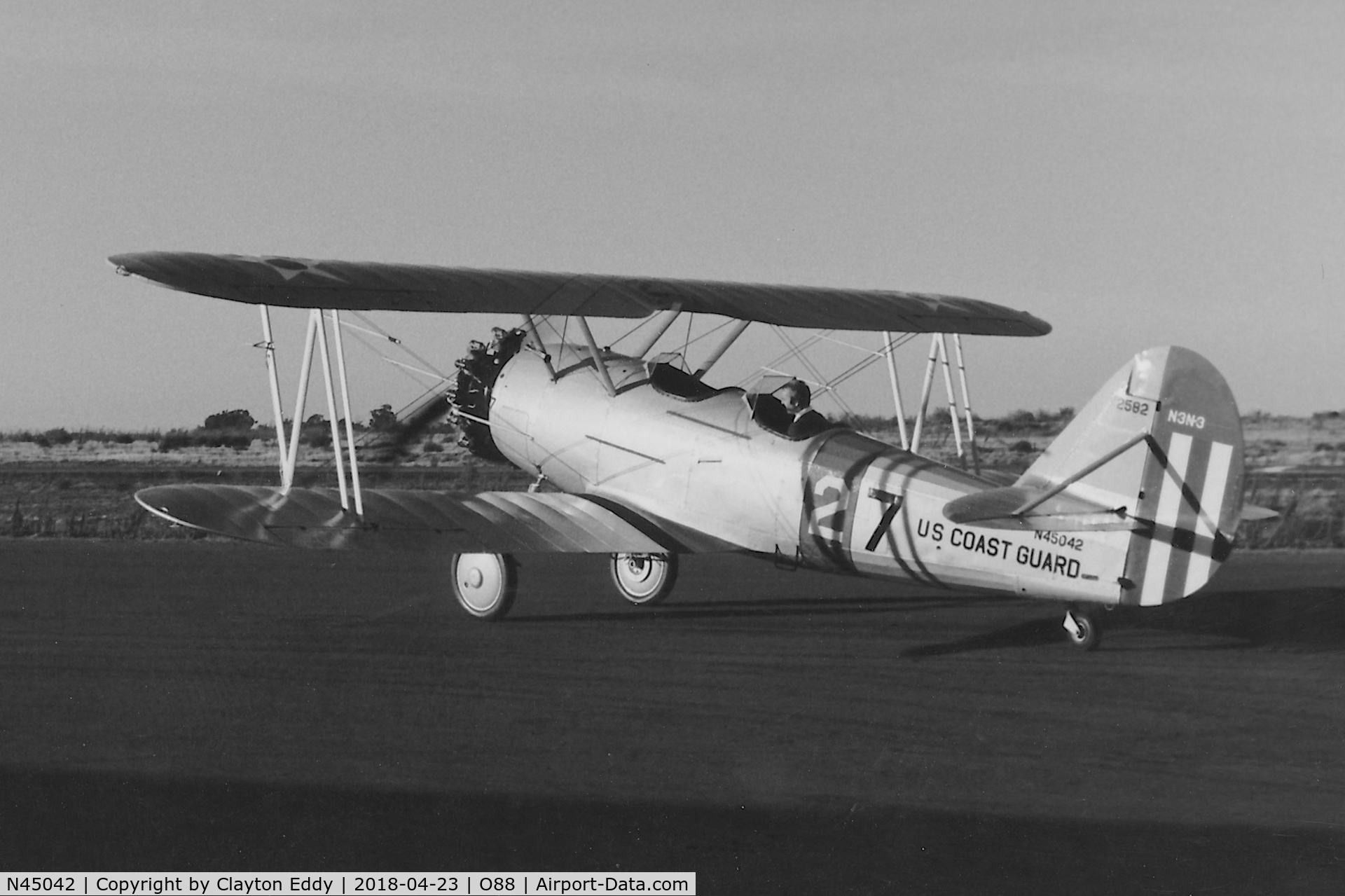 N45042, 1940 Naval Aircraft Factory N3N-3 C/N 2582, Old Rio Vista Airport California 1977.
