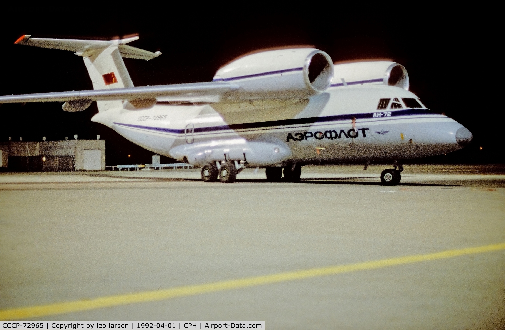 CCCP-72965, Antonov An-72 C/N 365 720 93 863, Copenhagen 1.4.1992