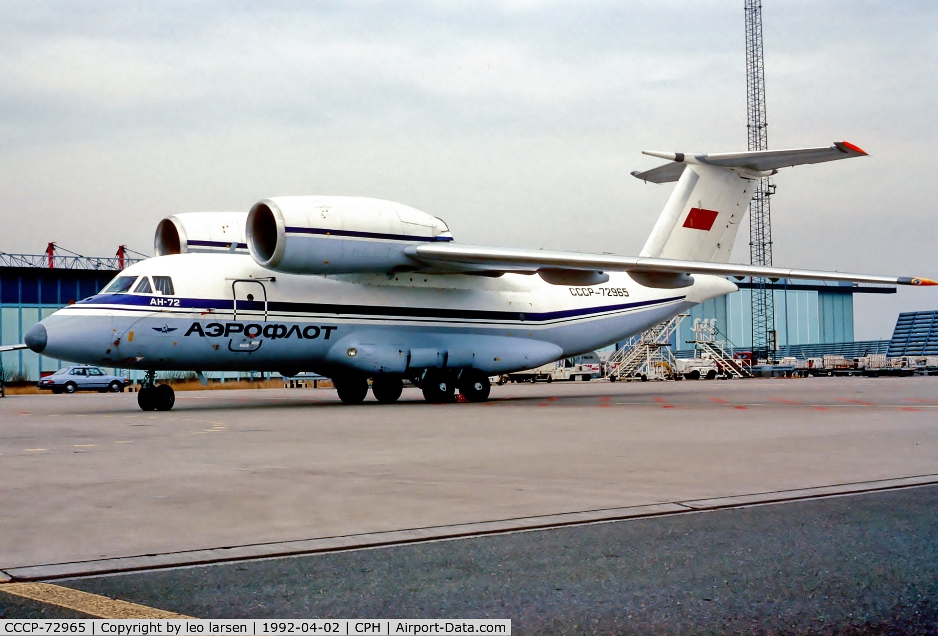 CCCP-72965, Antonov An-72 C/N 365 720 93 863, Copenhagen 2.4.1992