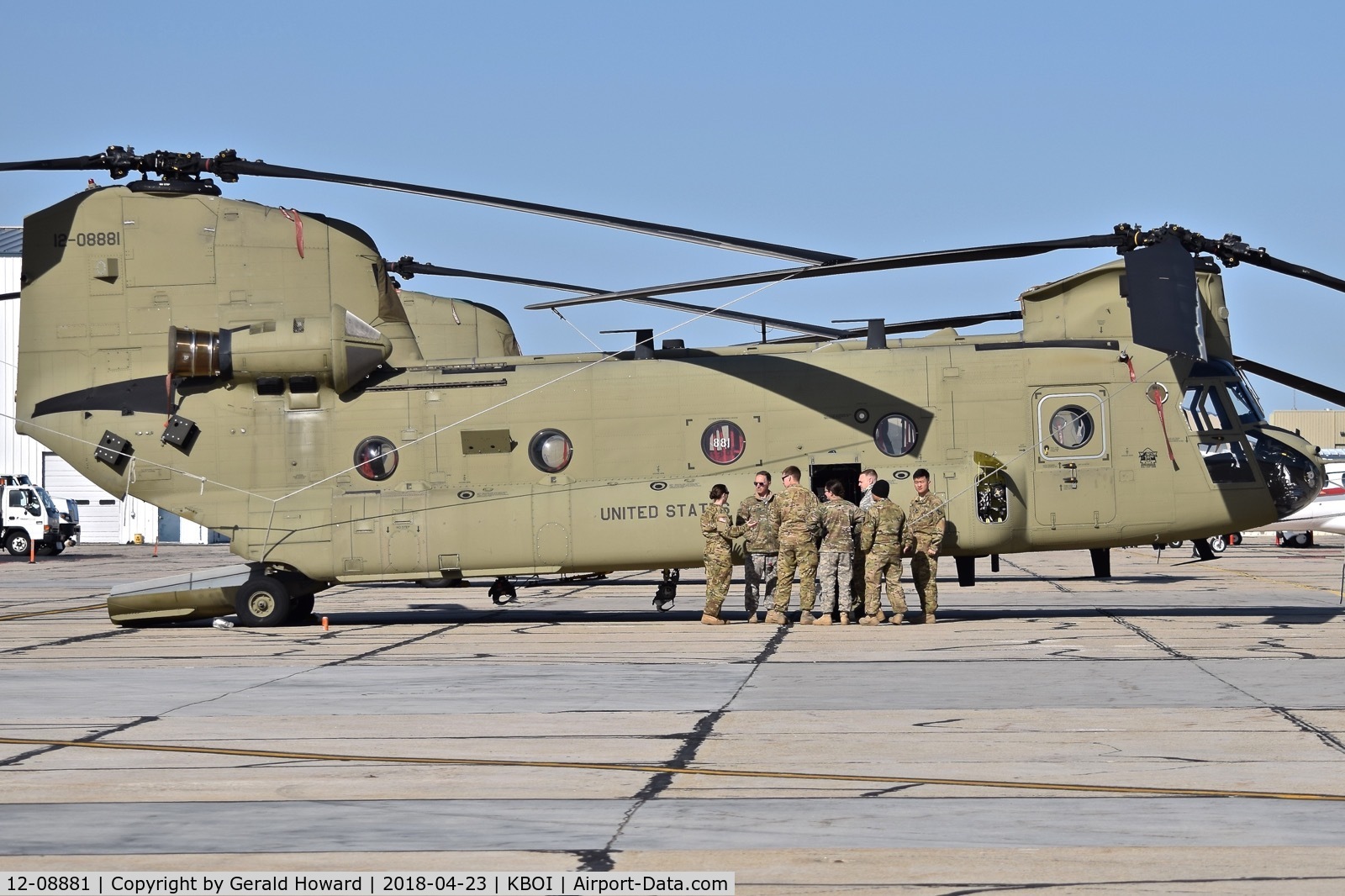 12-08881, 2012 Boeing CH-47F Chinook C/N M8881, Parked on the south GA ramp. B Co. 1-124 GSAB.
