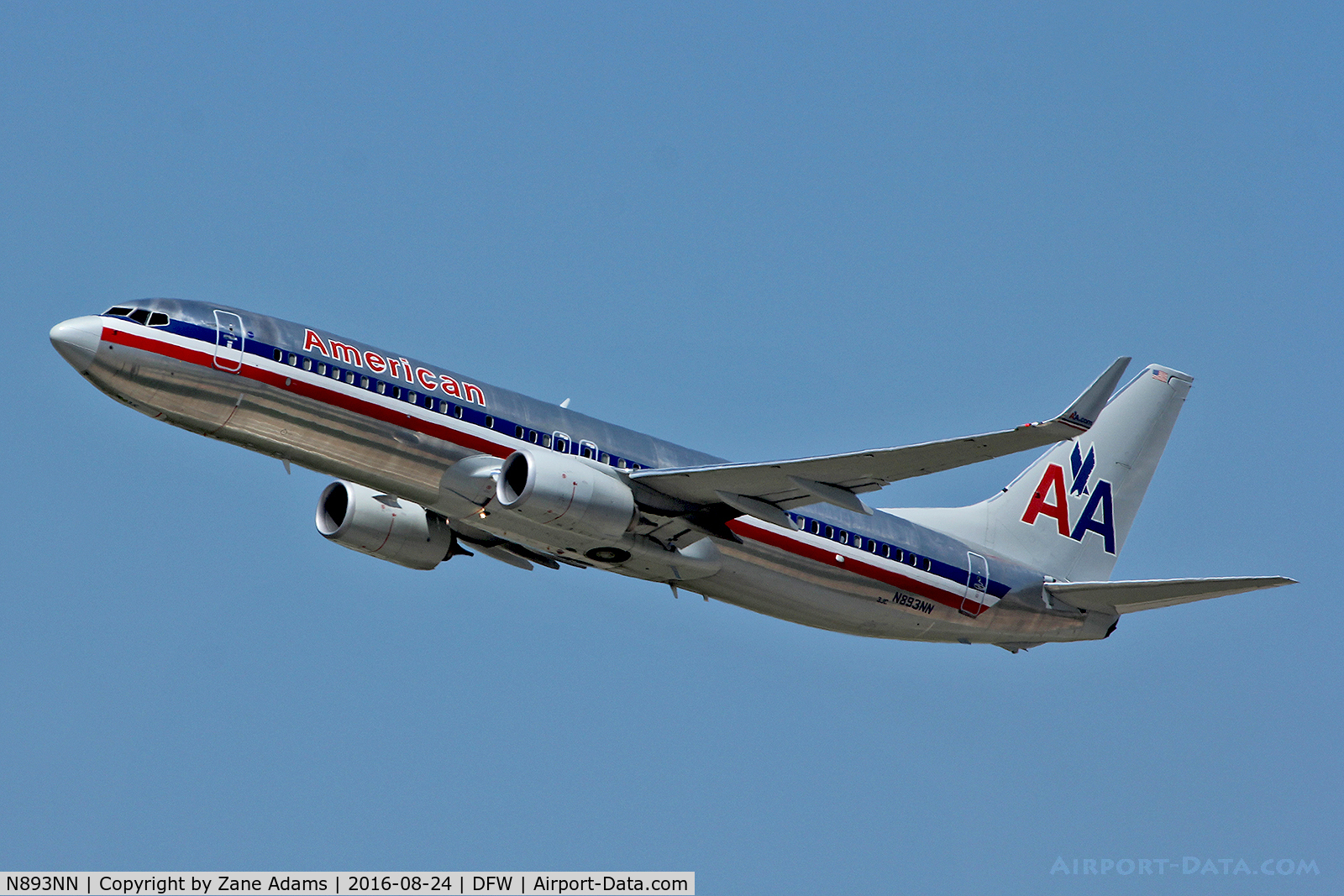 N893NN, 2012 Boeing 737-823 C/N 33316, Departing DFW Airport