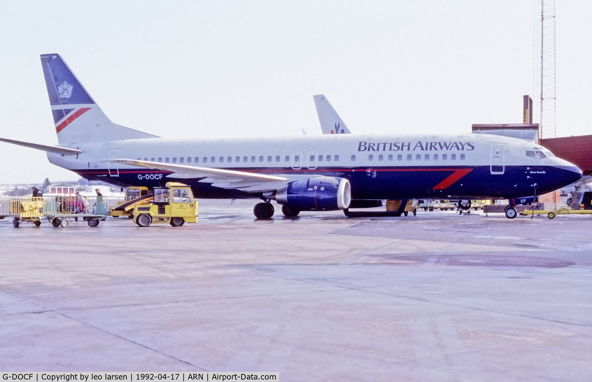 G-DOCF, 1991 Boeing 737-436 C/N 25407, Stockholm Arlanda 17.4.1992