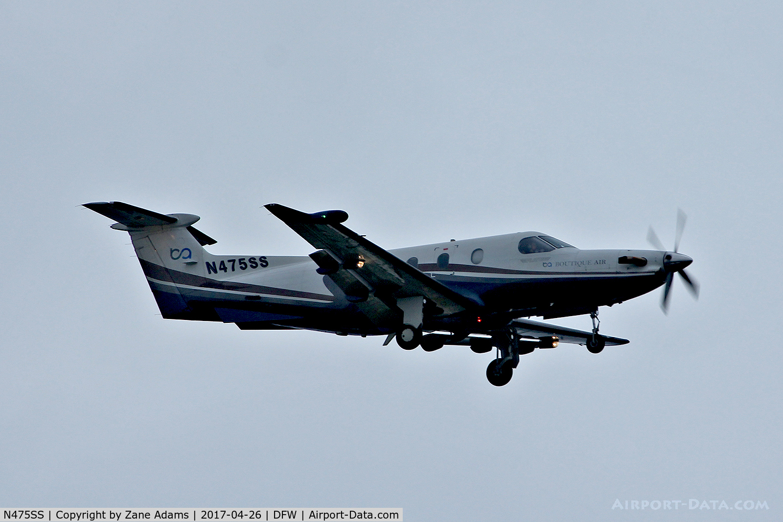 N475SS, 2007 Pilatus PC-12/47 C/N 866, Arriving at DFW Airport