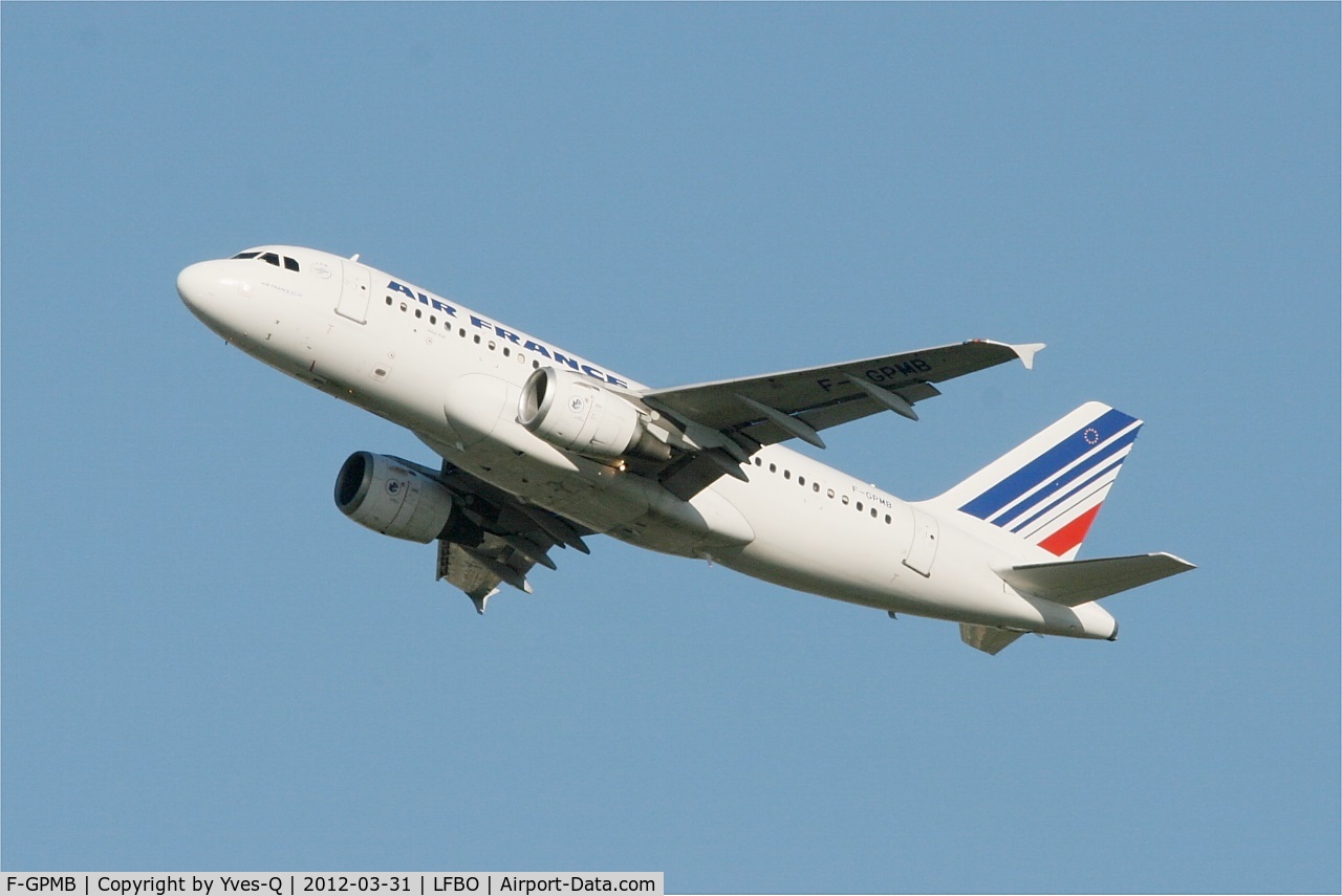 F-GPMB, 1996 Airbus A319-113 C/N 600, Airbus A319-113, Take off rwy 32R, Toulouse Blagnac Airport (LFBO-TLS)