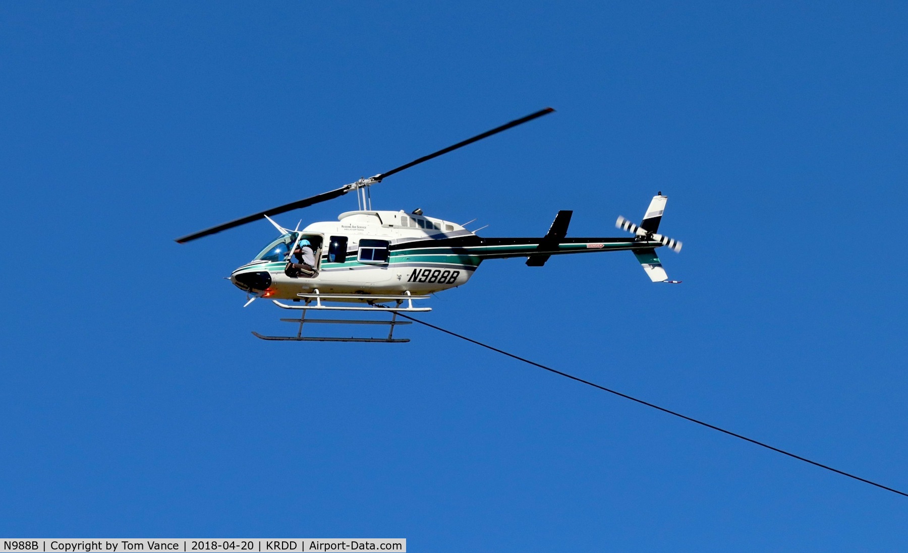 N988B, 2005 Bell 206L-4 LongRanger LongRanger C/N 52304, N988B returning to Redding CA after fire bucket training