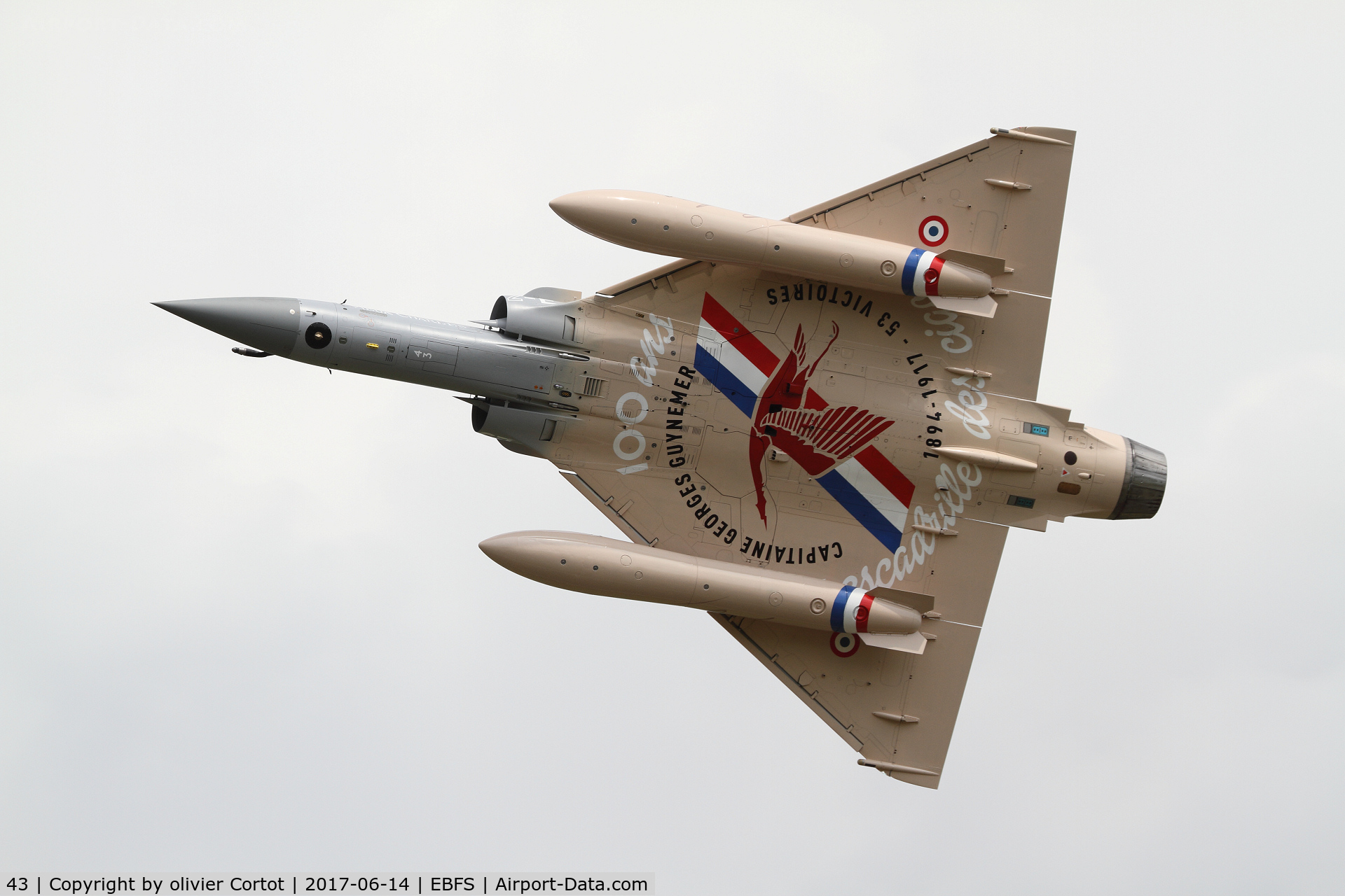 43, Dassault Mirage 2000-5F C/N 43, 100th anniversary of capt Gynemer death, one of the French top aces during WWI