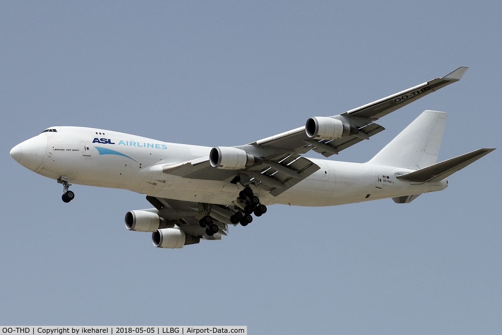OO-THD, 2008 Boeing 747-4HAERF C/N 35236, Cargo flight on lease for El-AL cargo, fly in from Liege, Belgium.