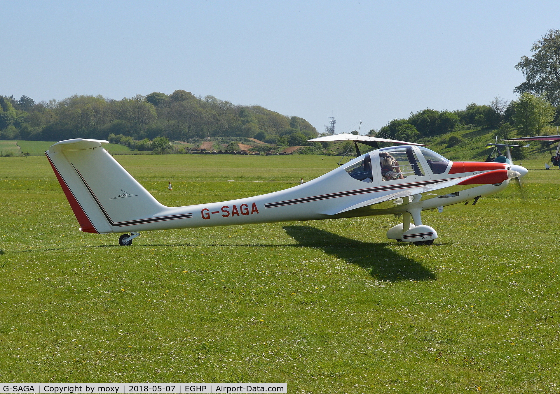 G-SAGA, 1985 Grob G-109B C/N 6364, Grob G-109B at Popham. Ex OE-9254