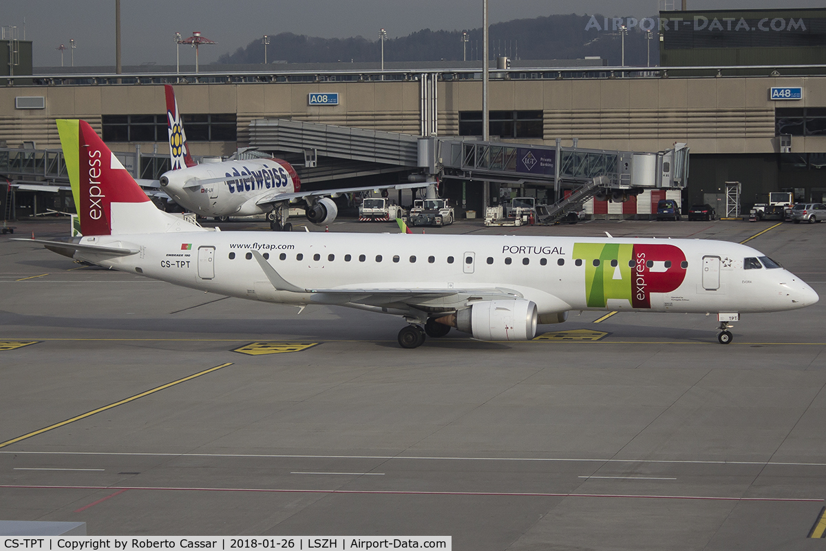 CS-TPT, 2011 Embraer 190LR (ERJ-190-100LR) C/N 19000495, Zurich - Kloten Airport