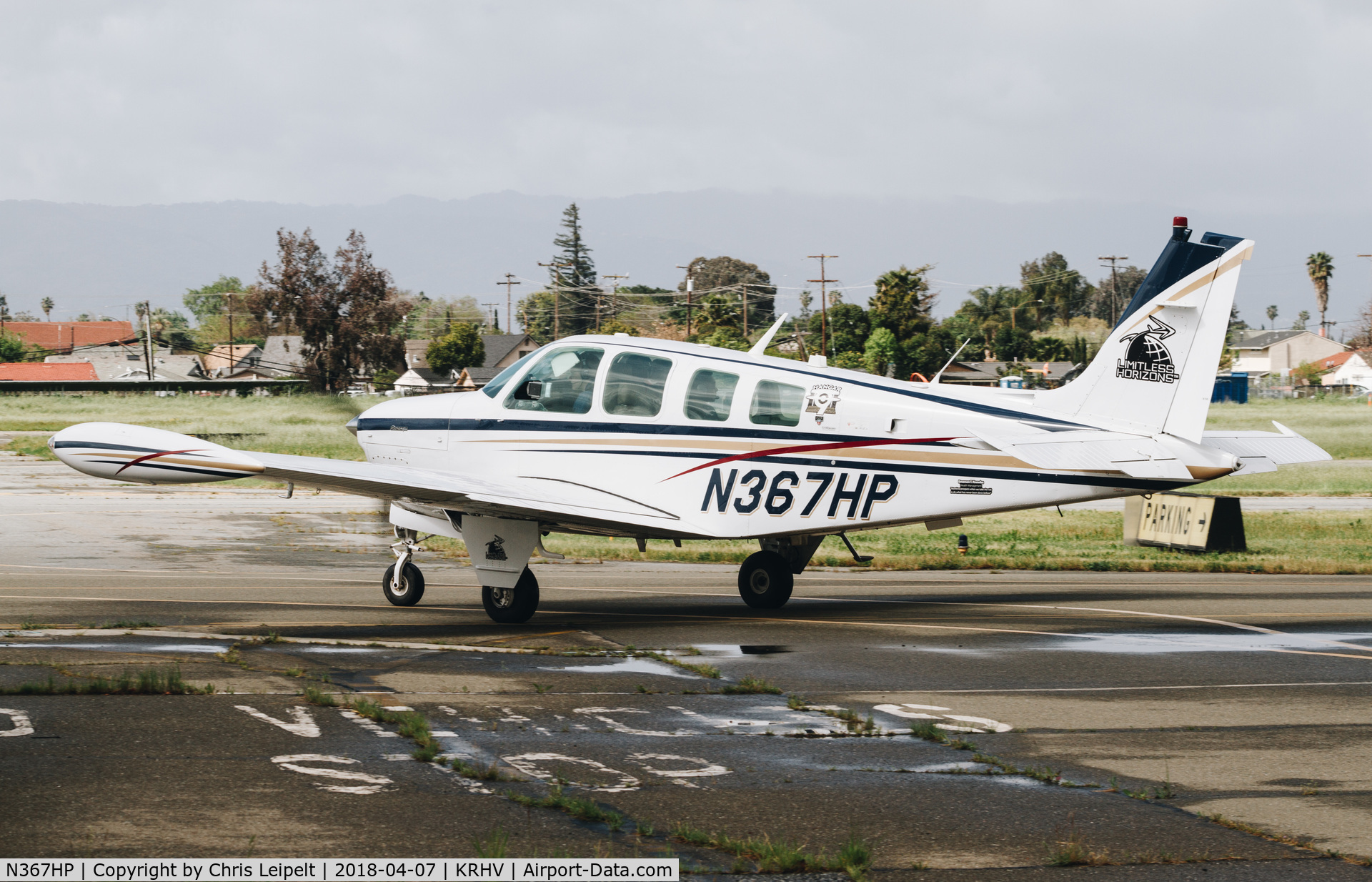 N367HP, 1981 Beech A36 Bonanza 36 C/N E-1811, 1981 Beechcraft A36 Bonanza taxing out for departure at Reid Hillview Airport, San Jose, CA.