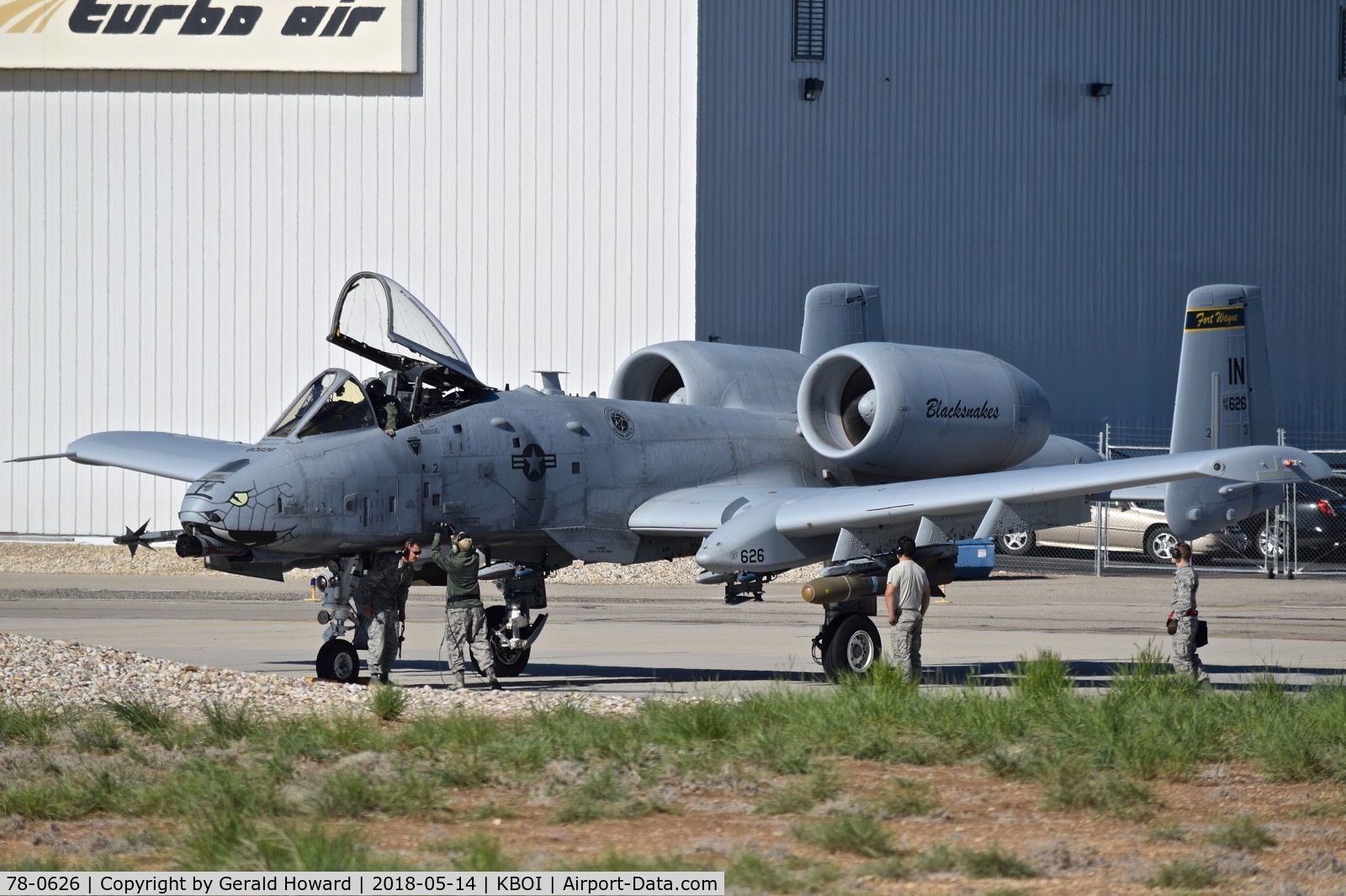 78-0626, 1978 Fairchild Republic A-10C Thunderbolt II C/N A10-0246, Under going pre flight checks.  163rd Fighter Sq. “Blacksnakes”, 122nd Fighter Wing , Fort Wayne, IN ANG.