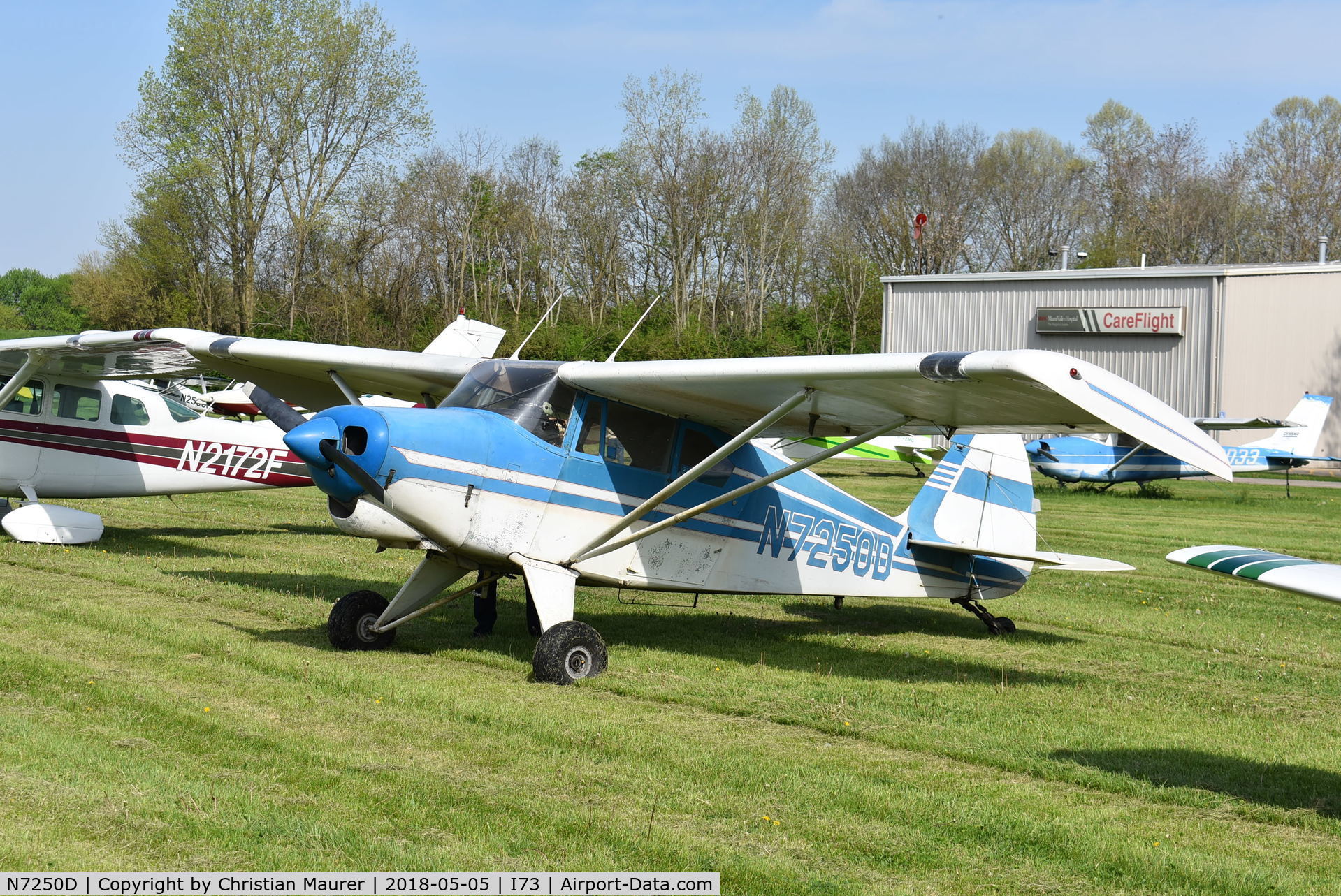 N7250D, 1957 Piper PA-22-150 Tri-Pacer C/N 22-5076, Tri Pacer with tail wheel conversion