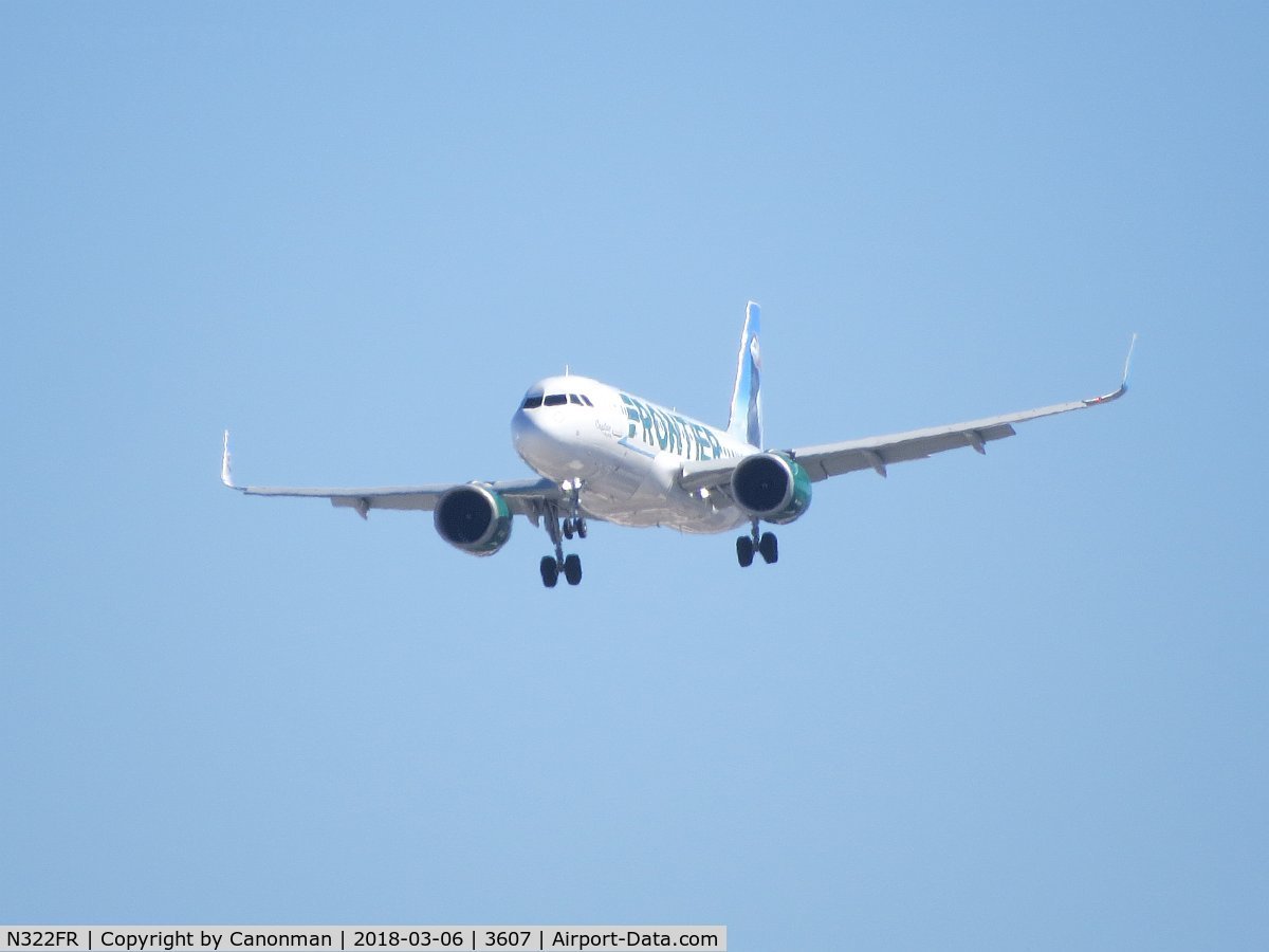 N322FR, 2017 Airbus A320-251N C/N 7983, Landing