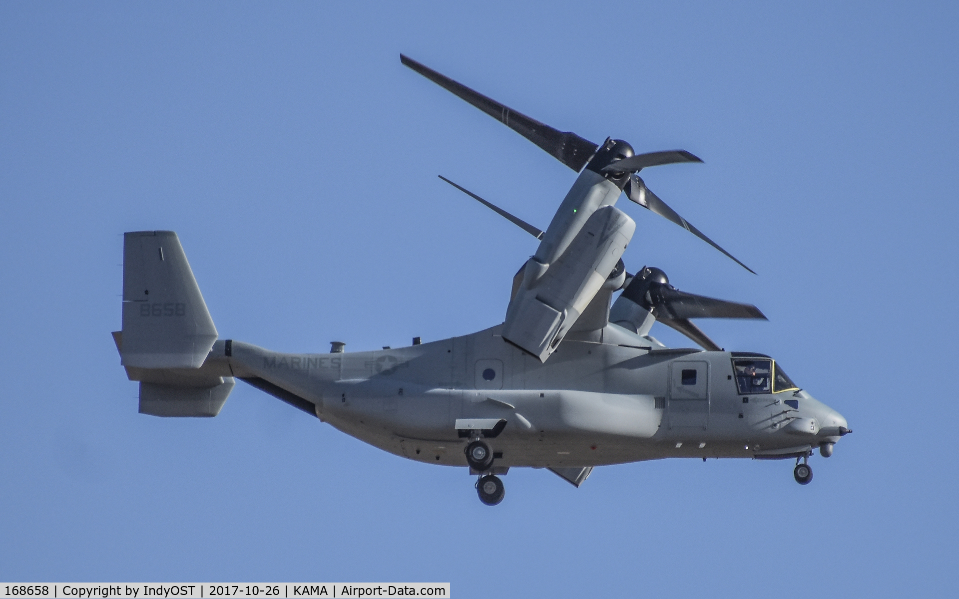 168658, 2017 Bell-Boeing MV-22B Osprey C/N 90314, Bell-Boeing MV-22B Osprey during test flight in Amarillo, Texas, on 26 Oct 2017.