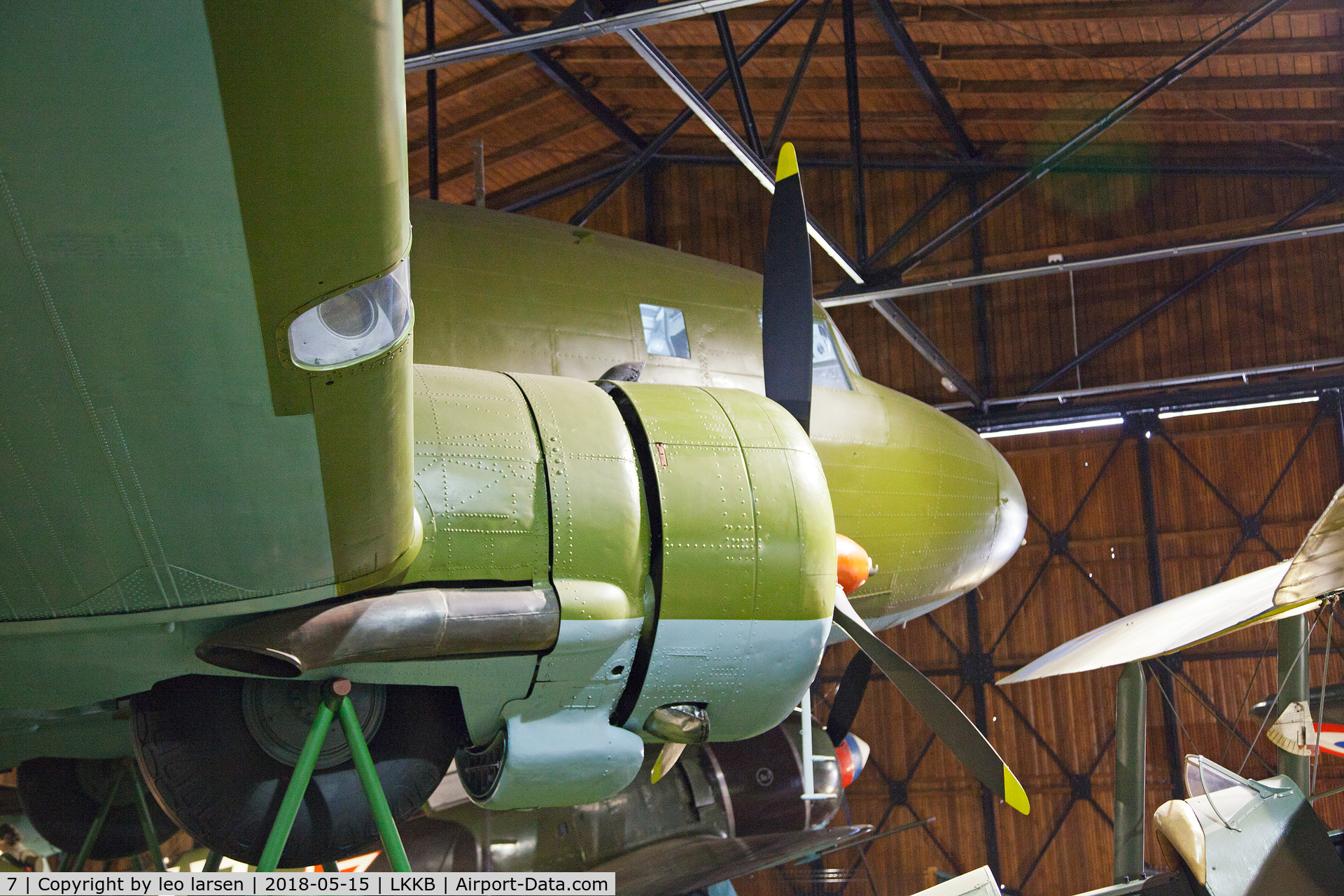 7, 1952 Lisunov (Douglas) Li-2P C/N 23443002, Kbely Air Museum 15.5.2018.Aircraft paintet as
Sovjet Air Force nr.7.ex 3002,D-38,OK-GAH