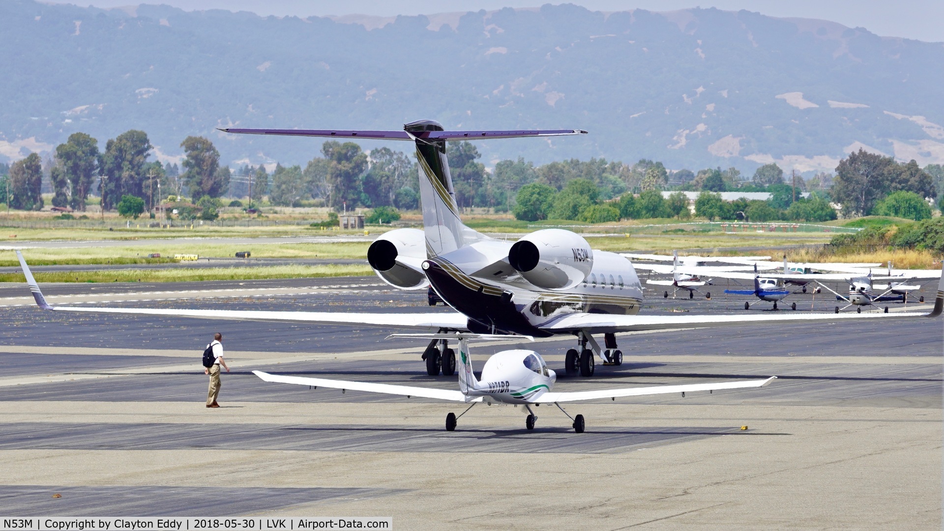 N53M, Gulfstream Aerospace GV-SP (G550) C/N 5331, Livermore Airport California 2018.