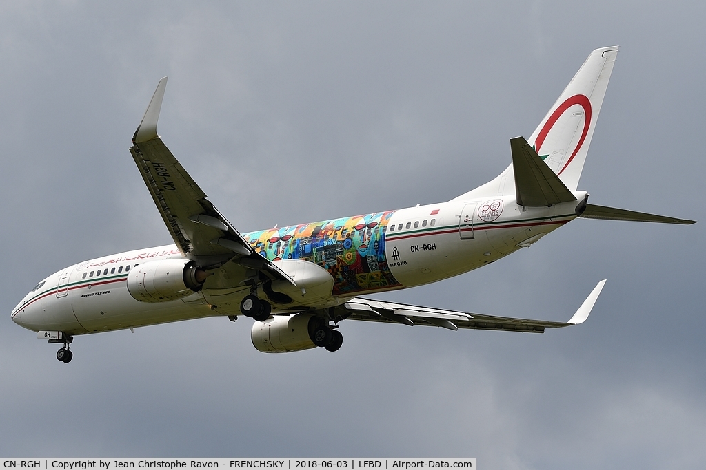 CN-RGH, 2011 Boeing 737-86N C/N 36828 3850, Royal Air Maroc 4837 (Wings of African Art Livery) from Casablanca