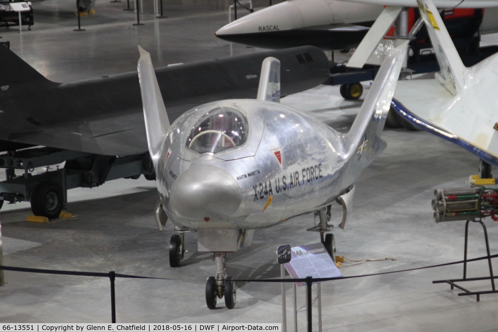 66-13551, Martin Marietta X-24A (SV-5J) C/N 2, SV-5J modified to look like an X-24A. Development aircraft for the X-24 program. Located now at the National Museum of the U.S. Air Force. S/N is bogus