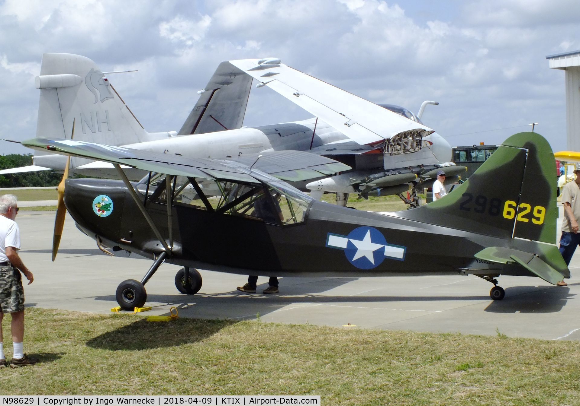 N98629, 1943 Stinson L-5 Sentinel C/N 78-870, Stinson L-5 Sentinel at Space Coast Regional Airport, Titusville (the day after Space Coast Warbird AirShow 2018)