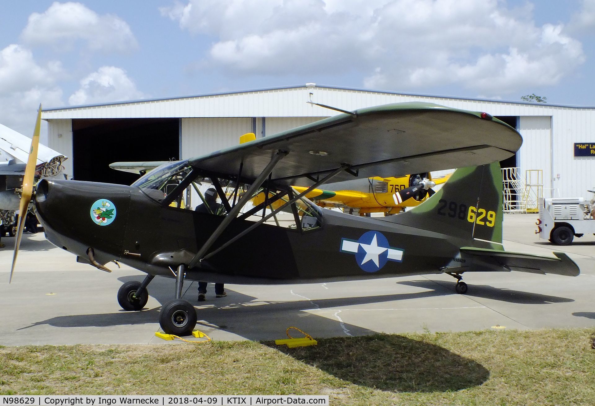 N98629, 1943 Stinson L-5 Sentinel C/N 78-870, Stinson L-5 Sentinel at Space Coast Regional Airport, Titusville (the day after Space Coast Warbird AirShow 2018)