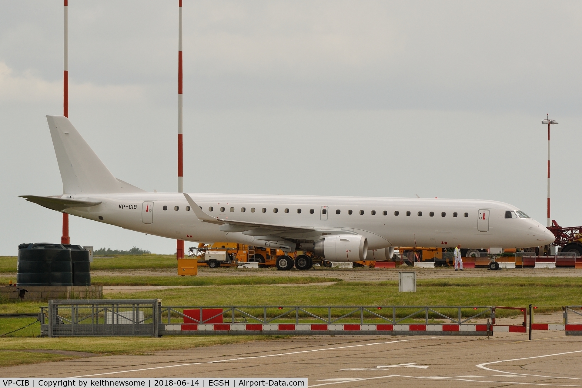 VP-CIB, 2008 Embraer 190LR (ERJ-190-100LR) C/N 19000227, Removed from spray shop overall white, formerly TC-YAL.