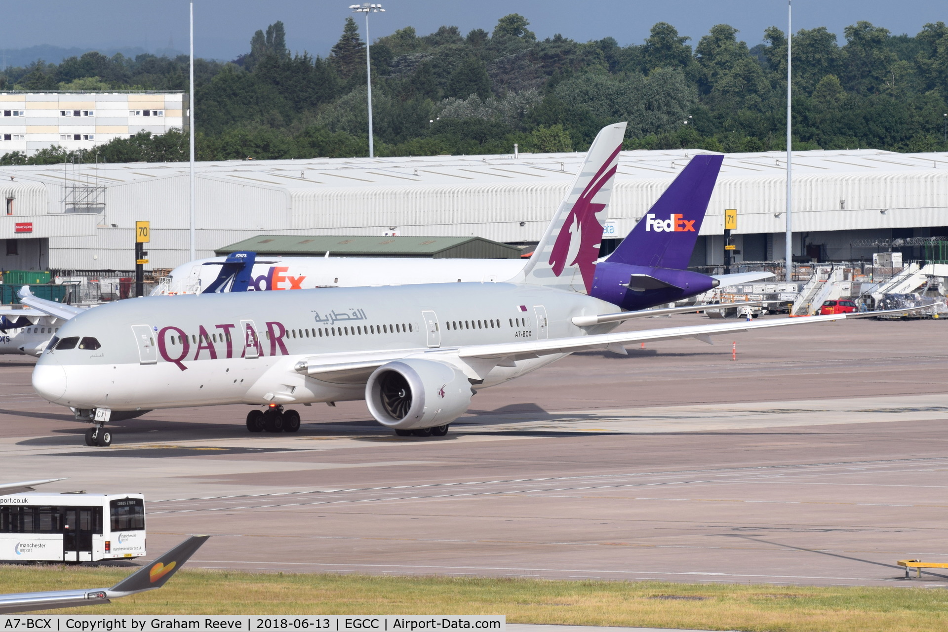 A7-BCX, 2015 Boeing 787-8 Dreamliner Dreamliner C/N 38342, Departing from Manchester.