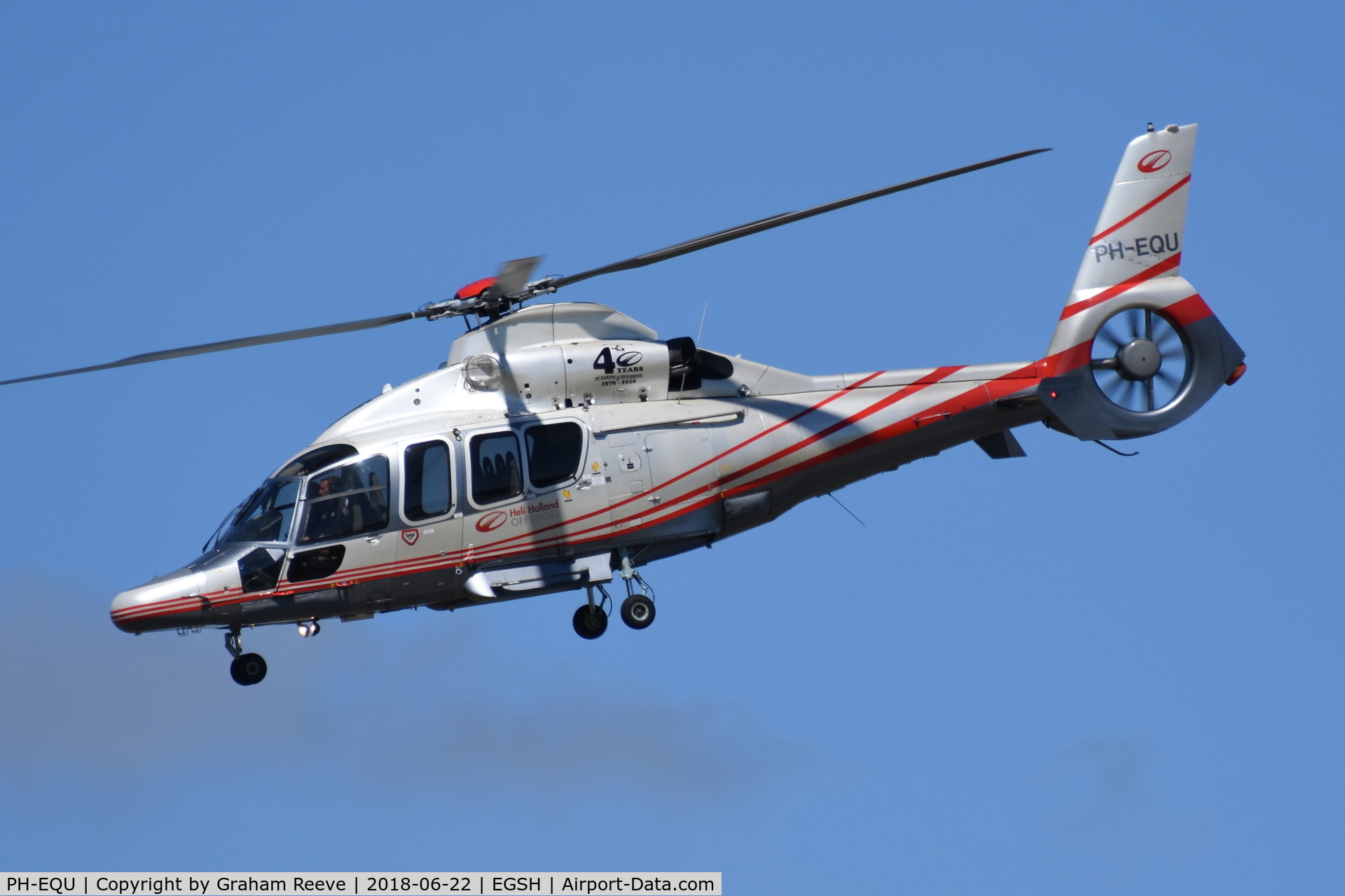 PH-EQU, 2005 Eurocopter EC-155B-1 C/N 6708, With 40th anniversary titles on the side.