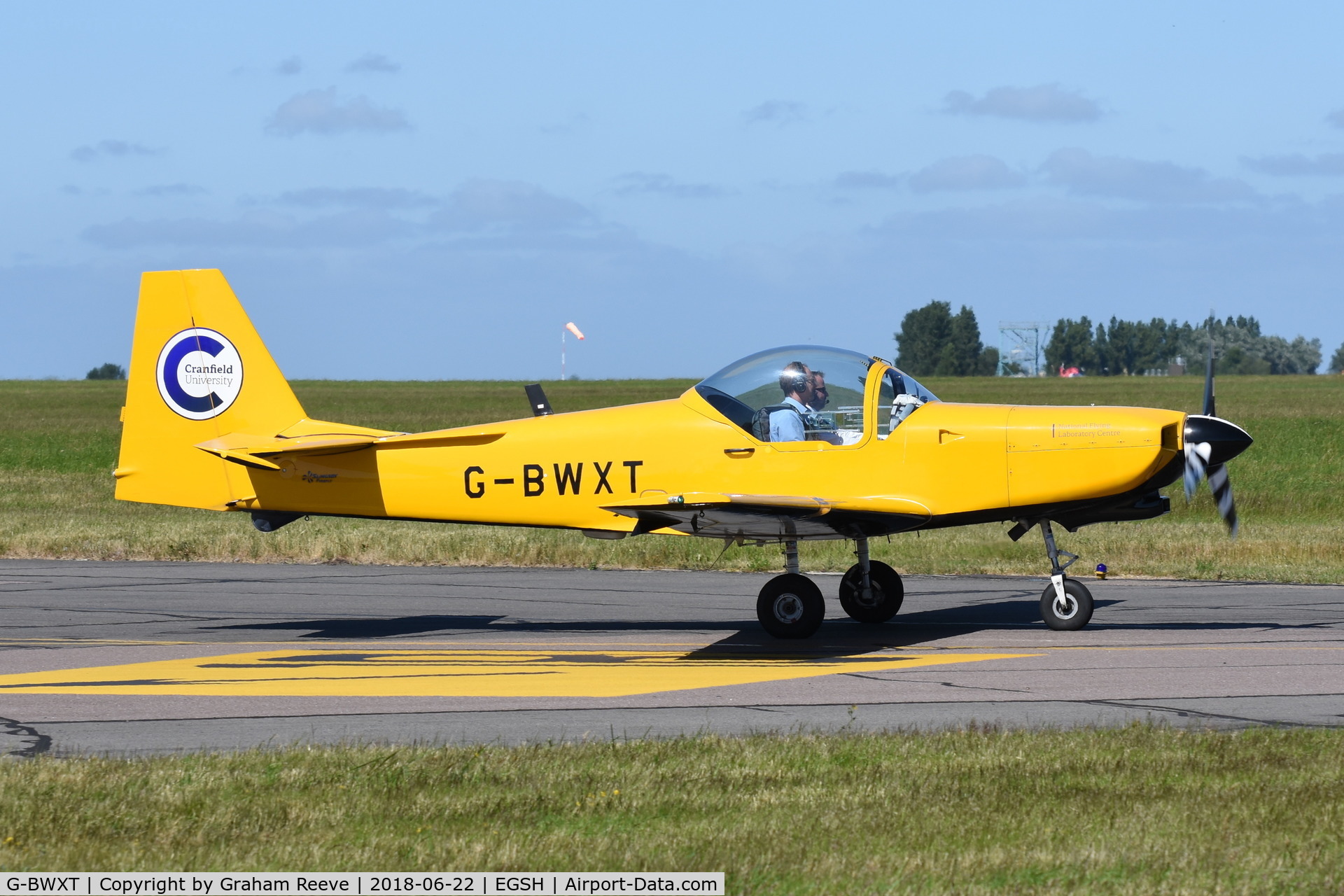 G-BWXT, 1997 Slingsby T-67M-260 Firefly C/N 2254, Departing from Norwich.